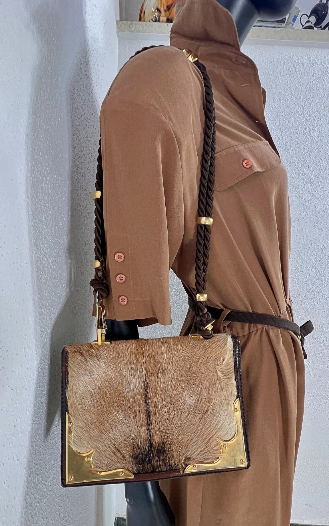 Vintage Goat Hair Shoulder Bag