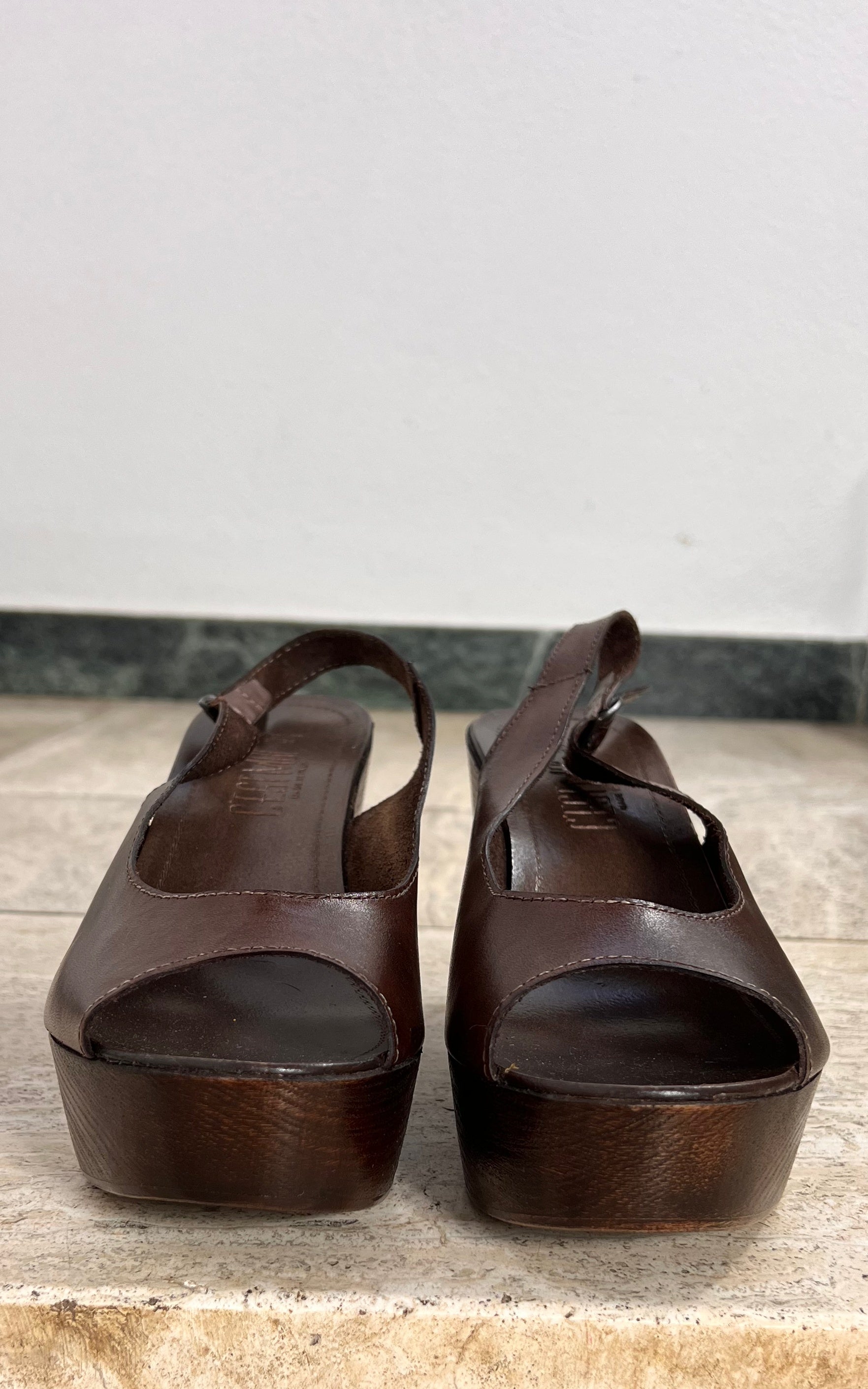 Deadstock Brown Mary Jane Clogs 40