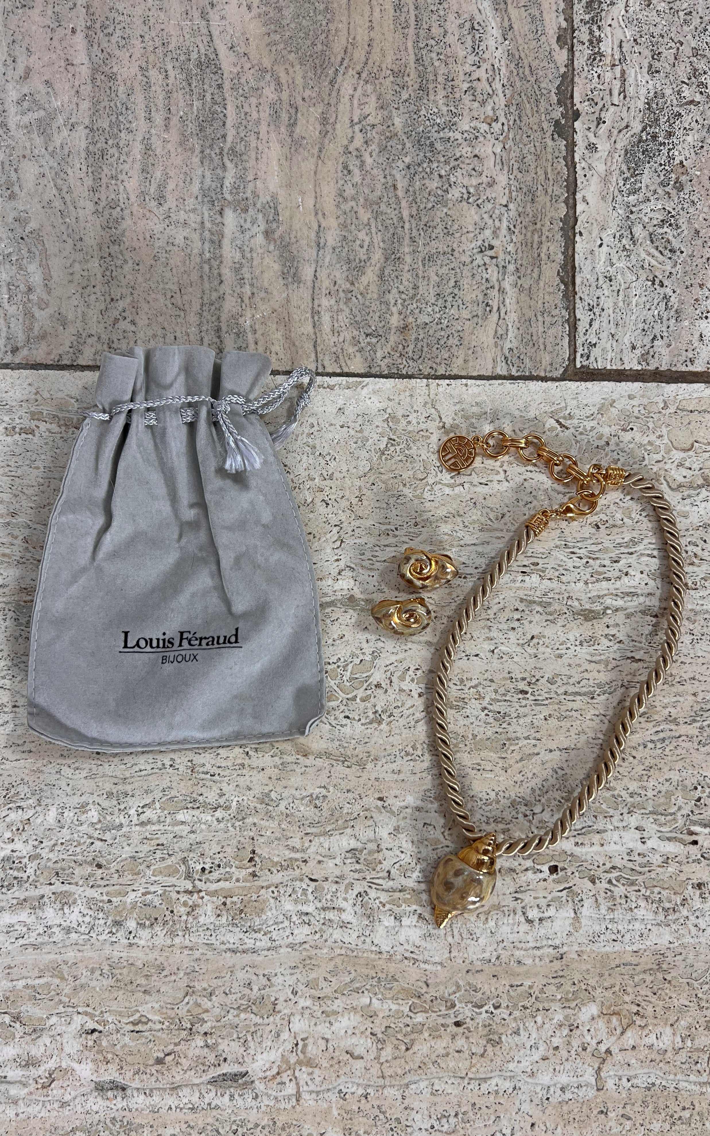 Vintage Louis Feraud Mussels Costume Jewelry Set