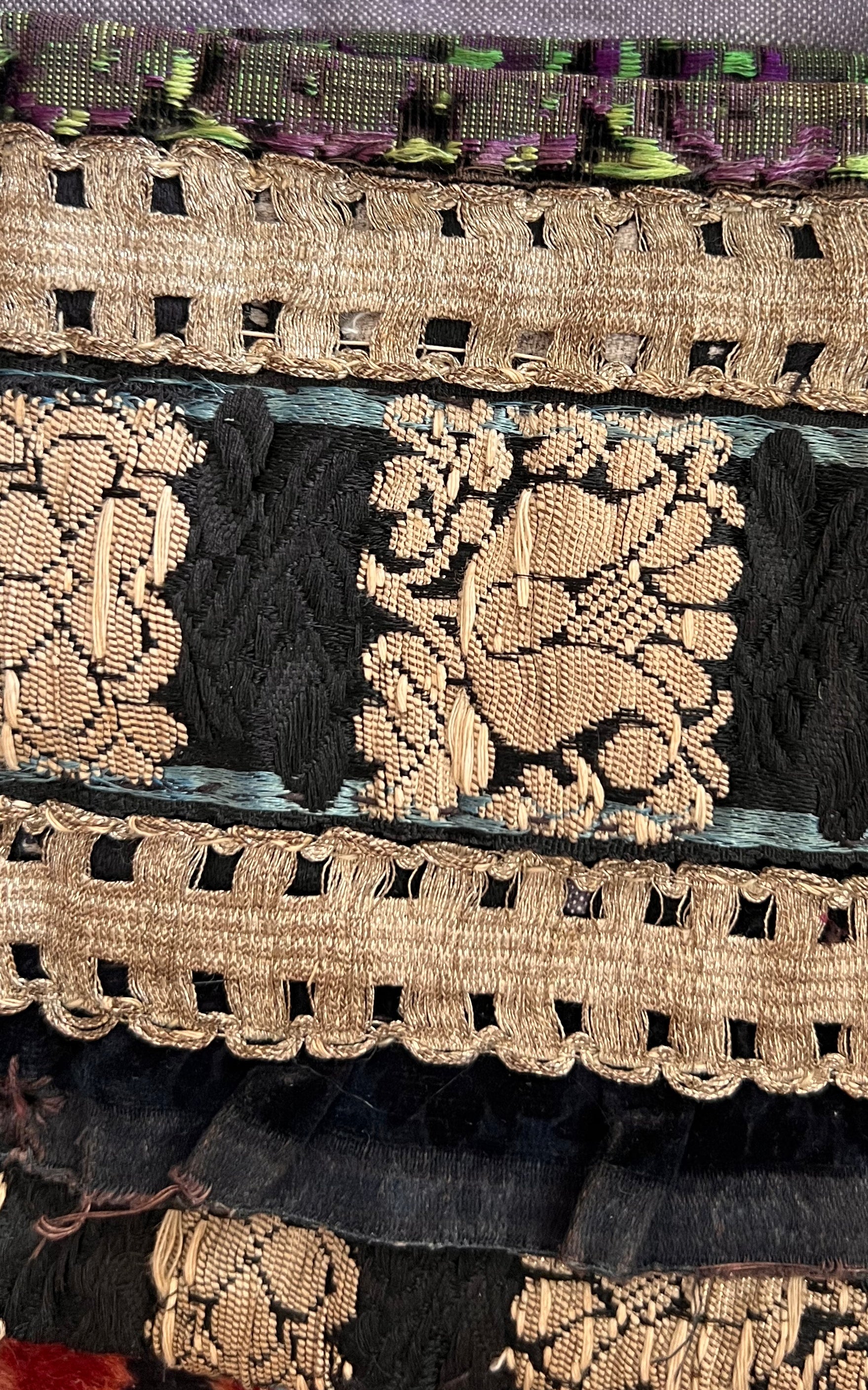 Antique Eastern European Embroidered Velvet Cropped Jacket
