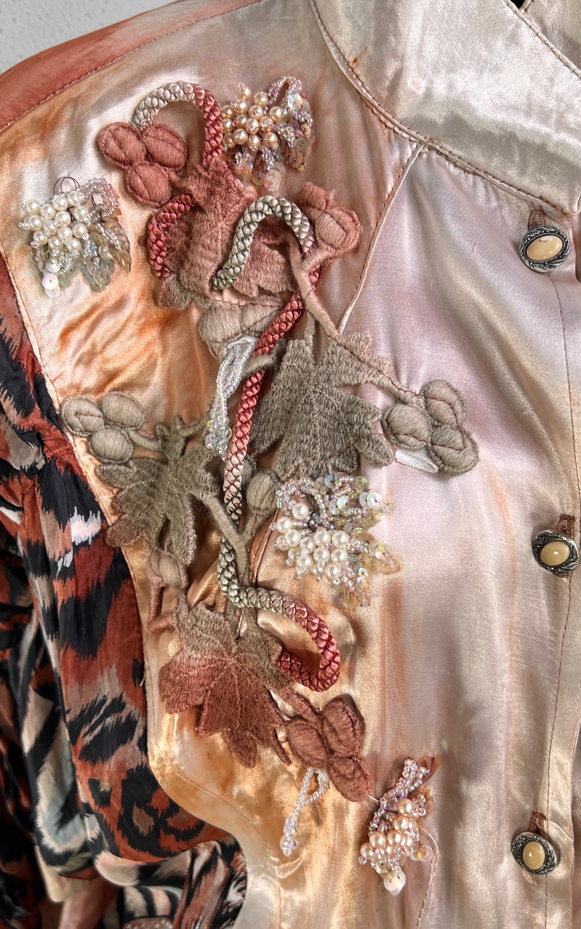 Vintage 80s Silk Embroidery Jacket