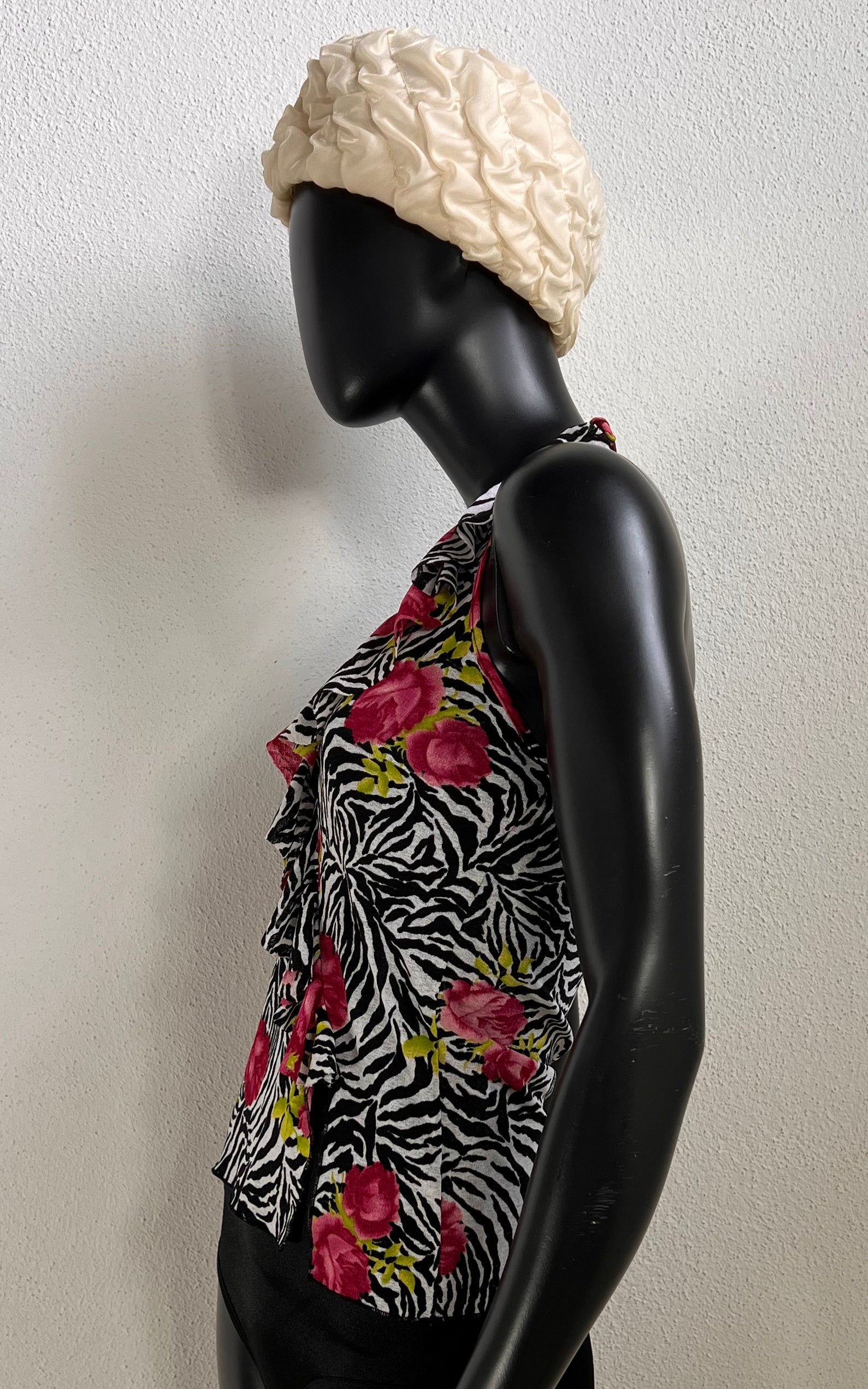 Vintage Morgan de Toi Mesh Zebra Ruffle Top