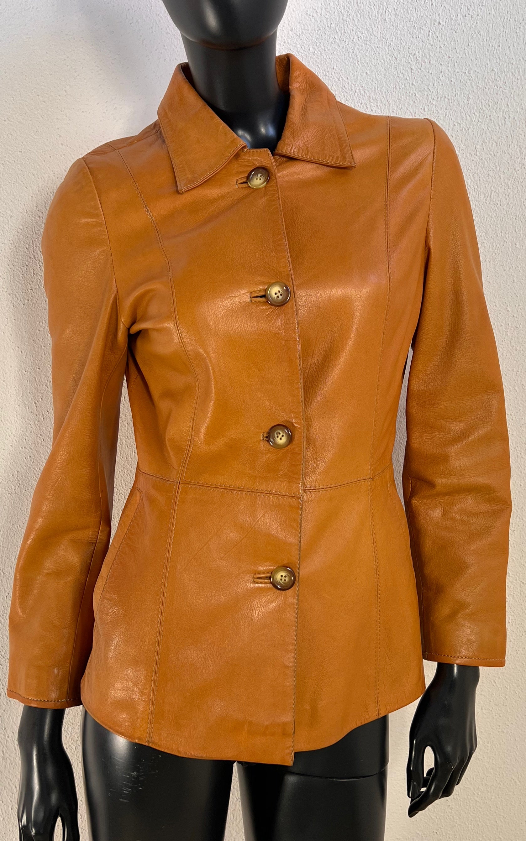 Vintage 70s Cognac Leather Jacket