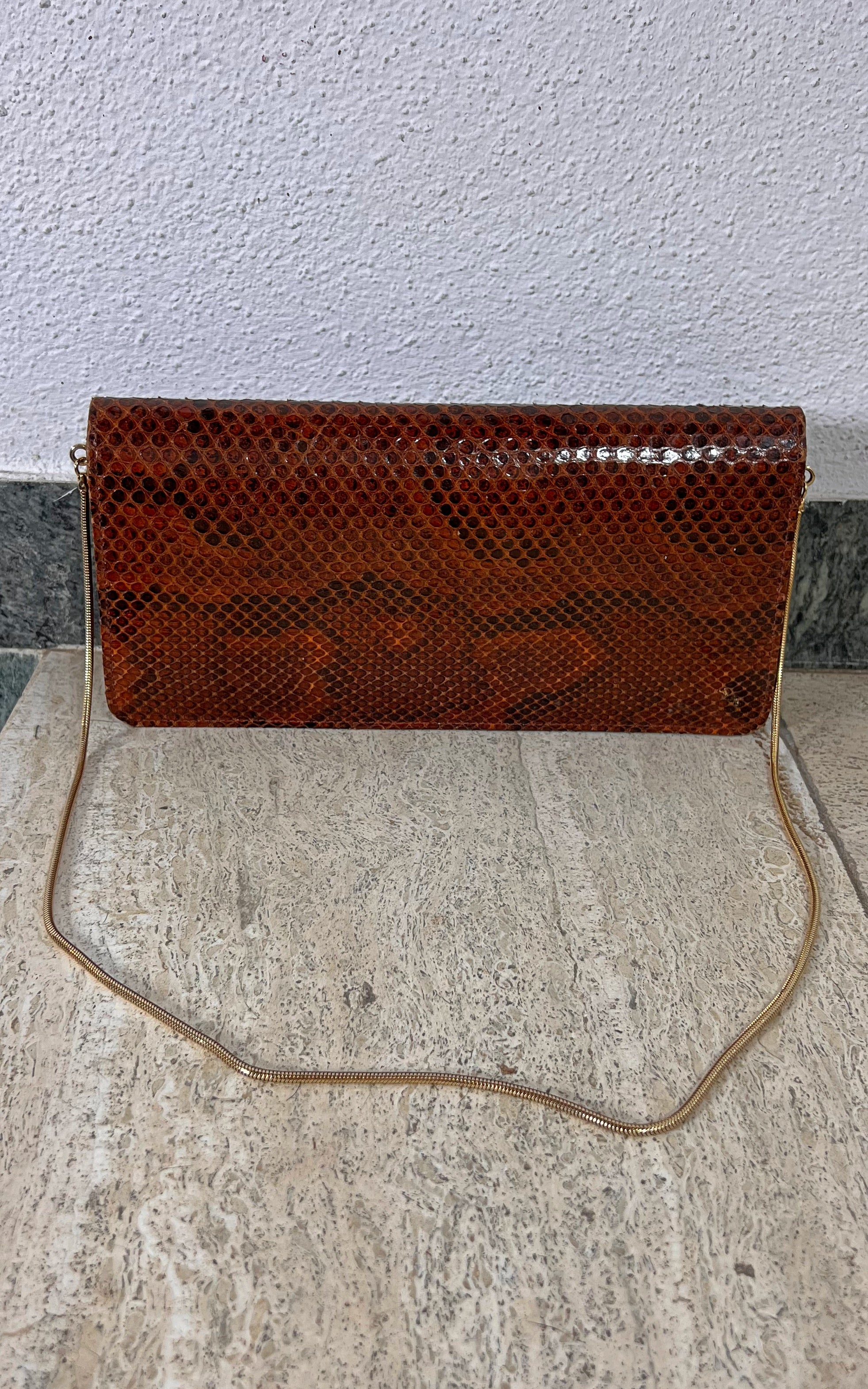 Vintage 70s Python Skin Bag