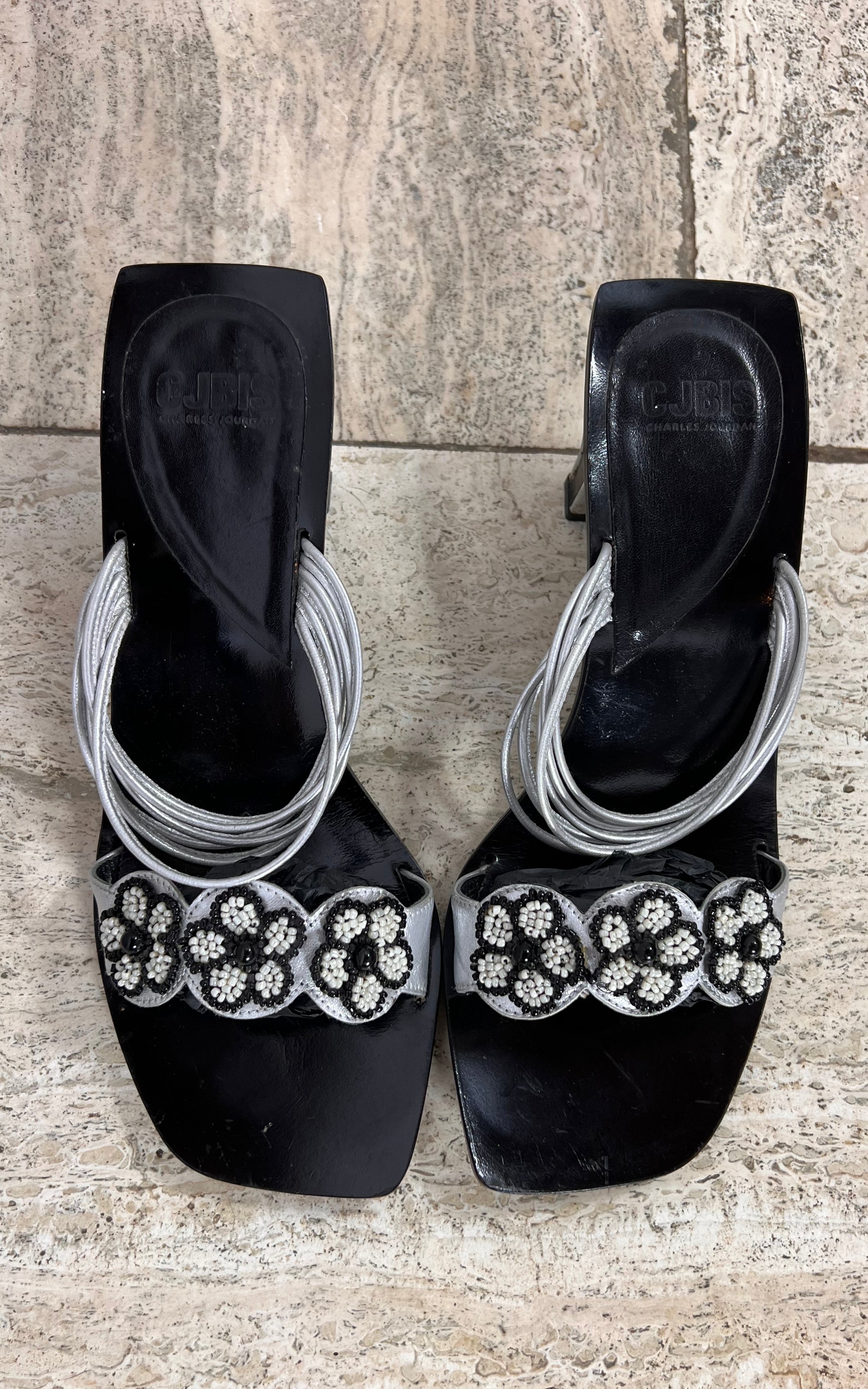 Vintage Early 2000 C.JBIS Charles Jourdan Heeled Sandals Y2K 38