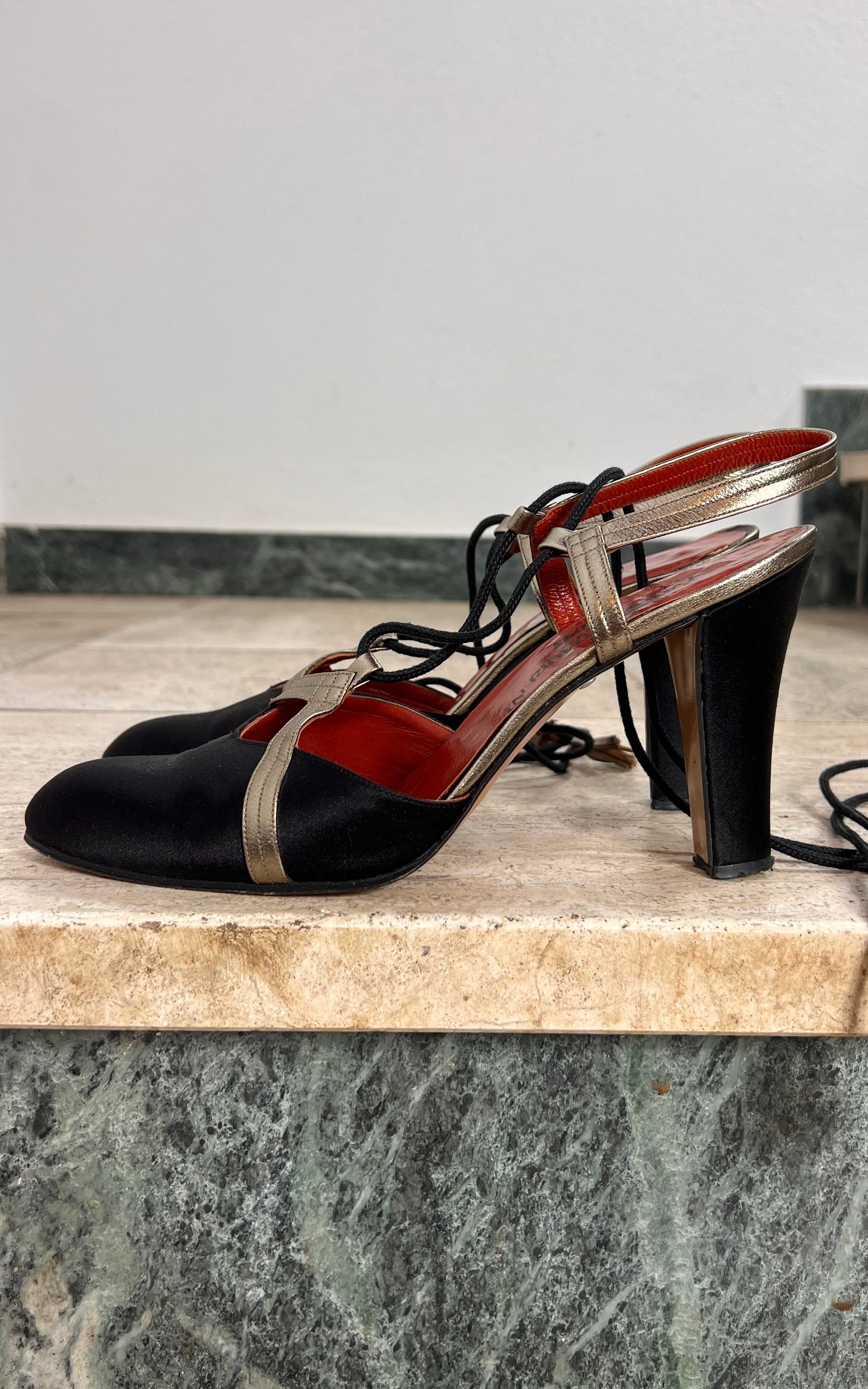 Vintage Yves Saint Laurent Silk Satin Heels 39/38