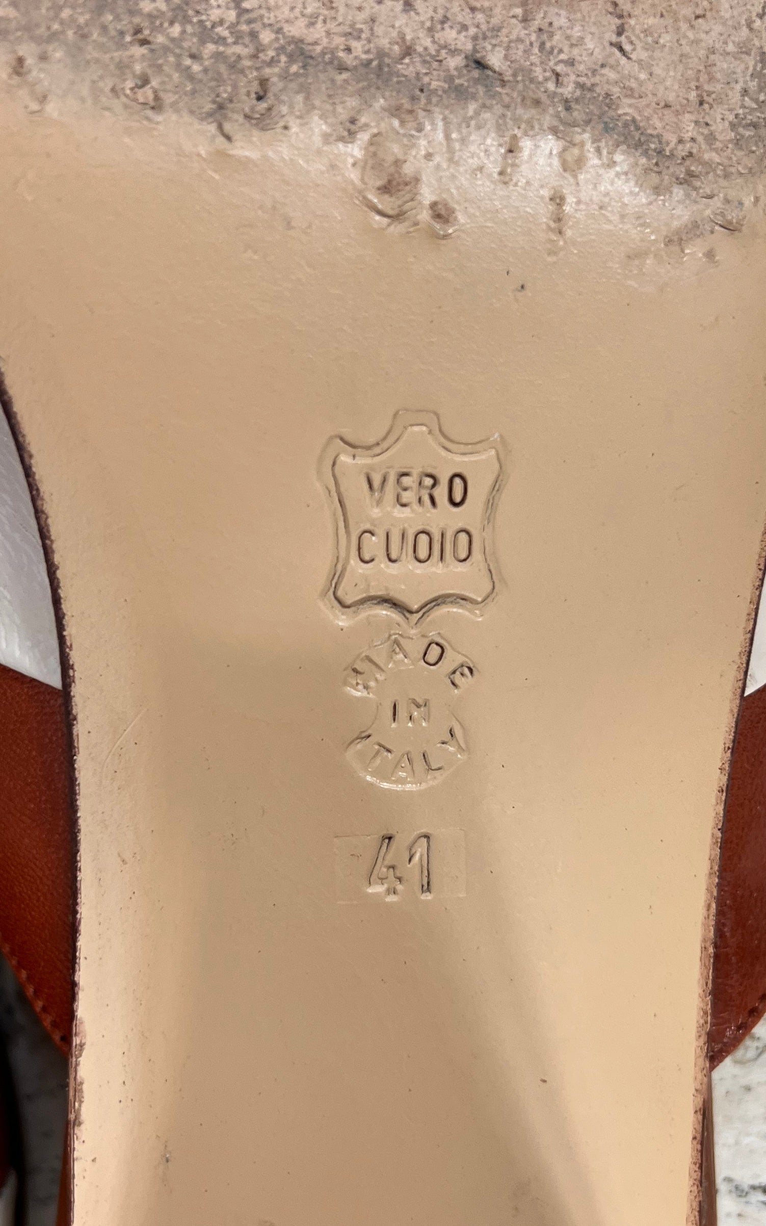 Vintage Italian Two-Tone Leather Mules 41