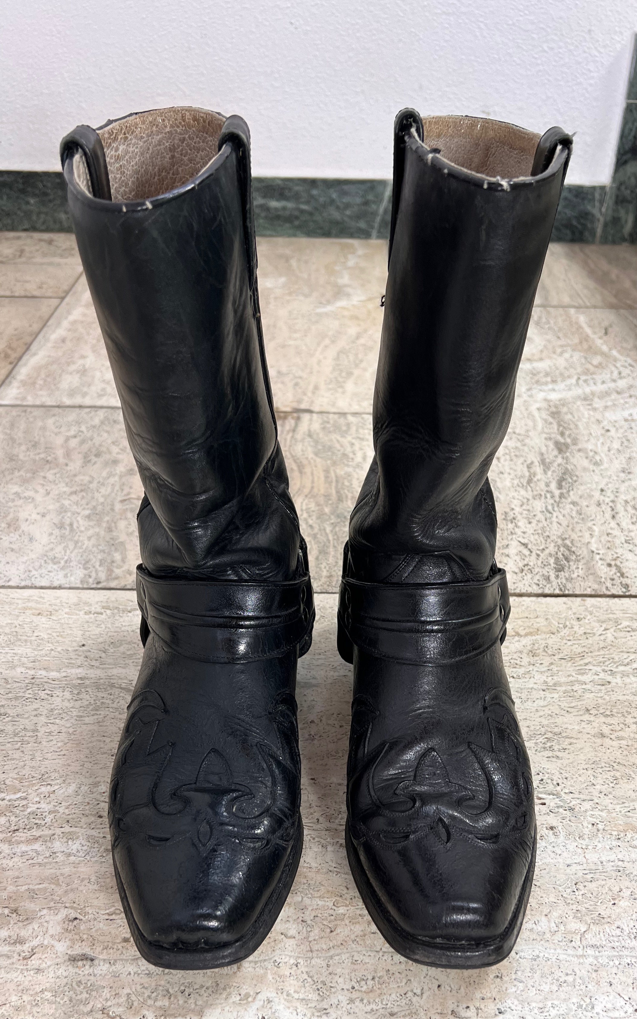 Vintage MENS Western Biker Boots 42 Made in Mexico