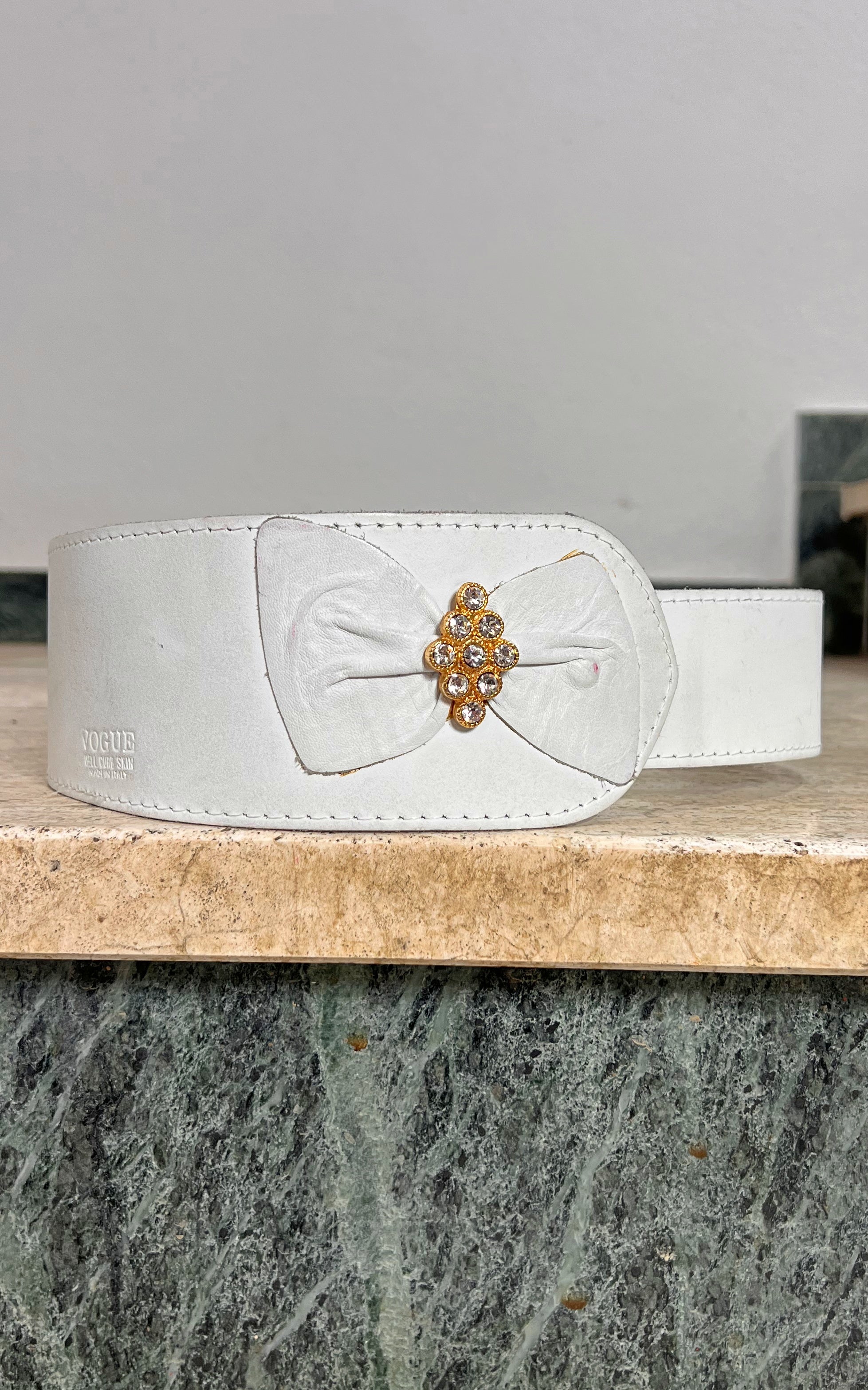 Vintage 80s Vogue Italia Leather Belt