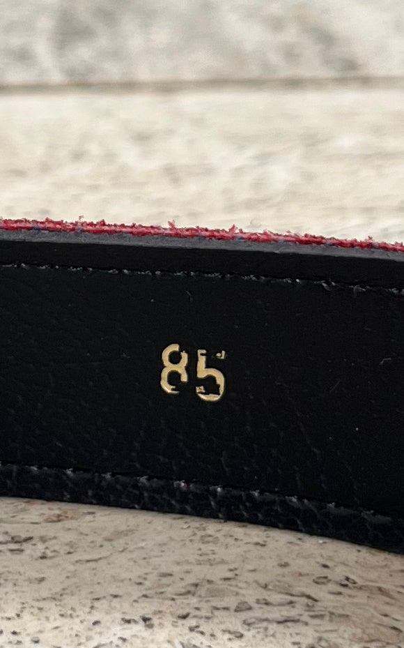 Vintage Red Suede & Ornate Brass Belt
