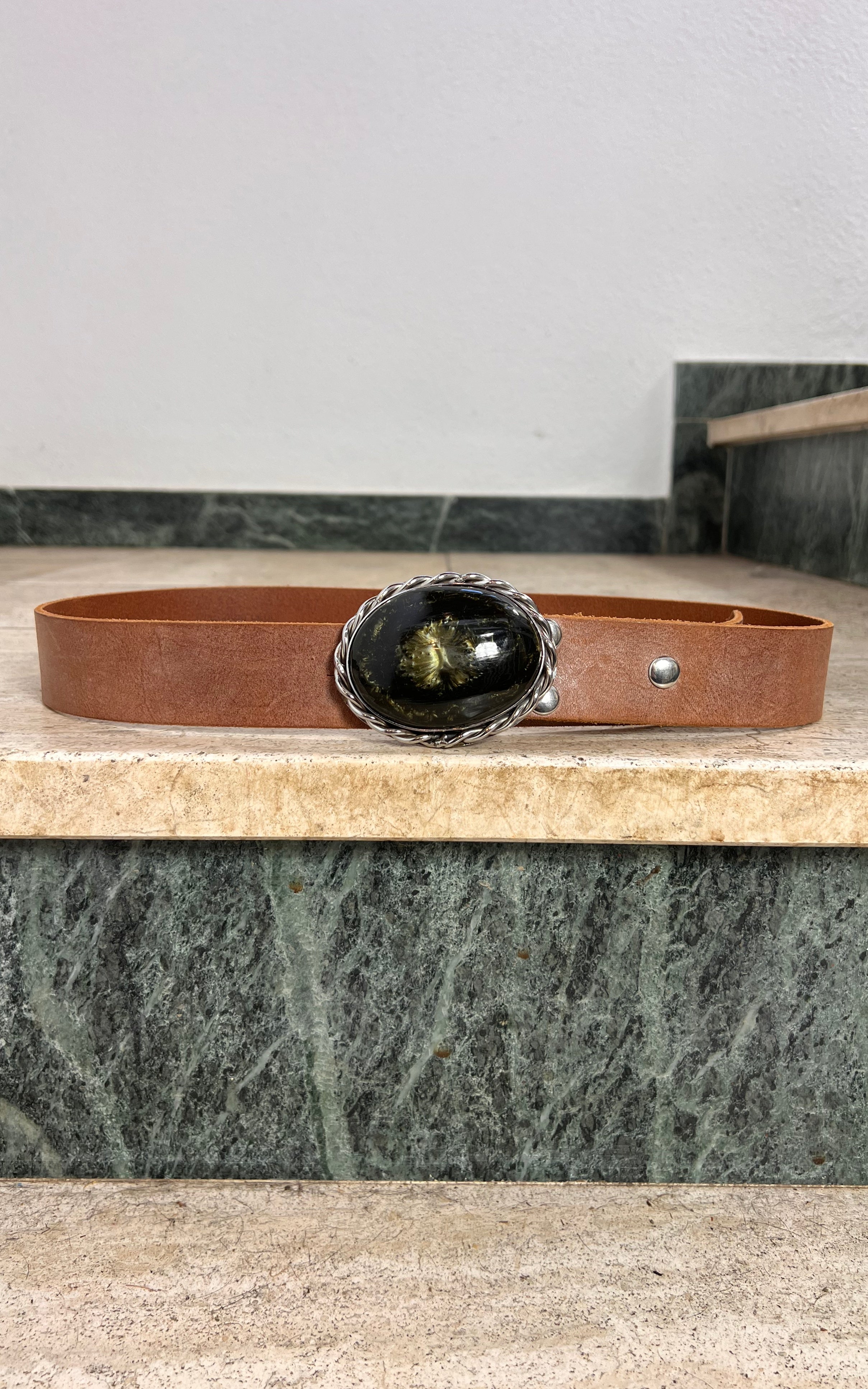 Vintage Luca Kayz Big Stone Buckle Belt