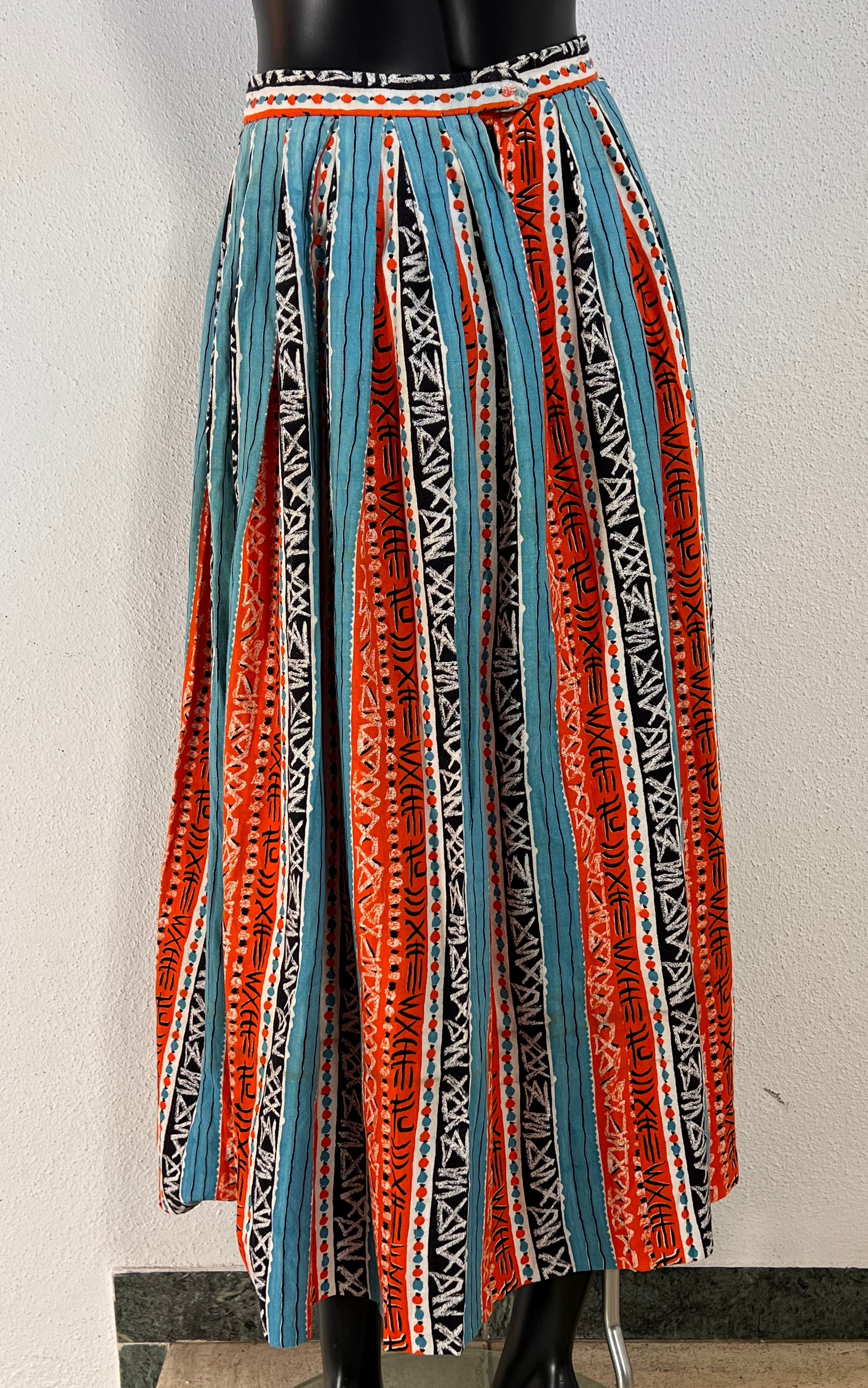 Vintage 50s Pleated Midi Skirt