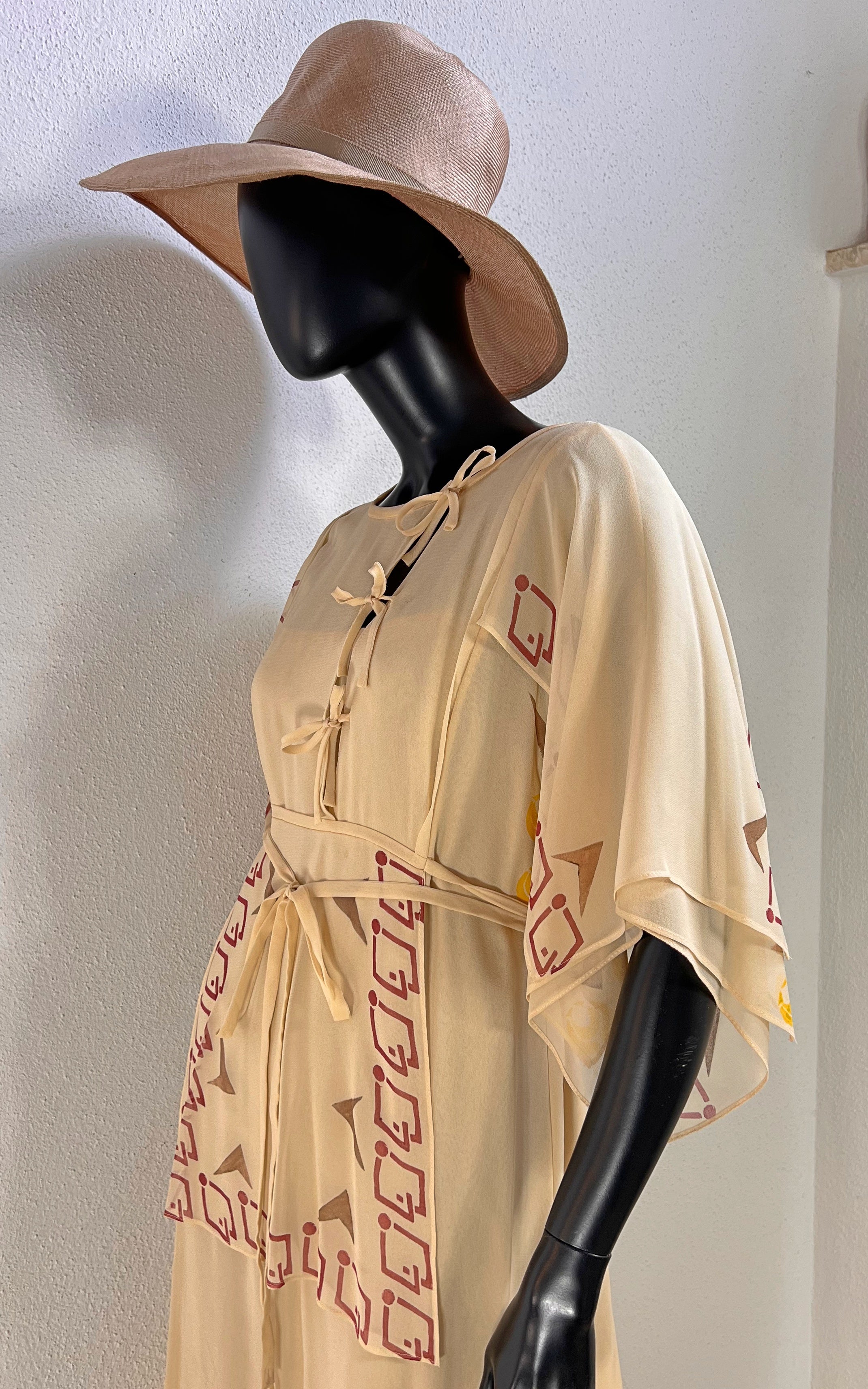 Vintage 70s Sheer Flatter Silk Dress