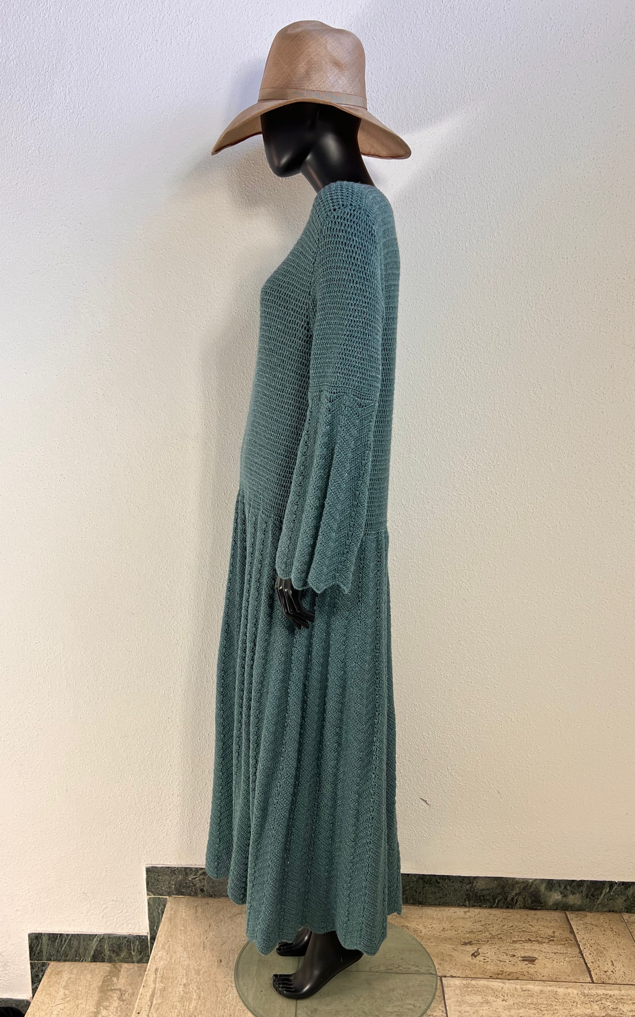 Vintage 70s Crochet Maxi Dress