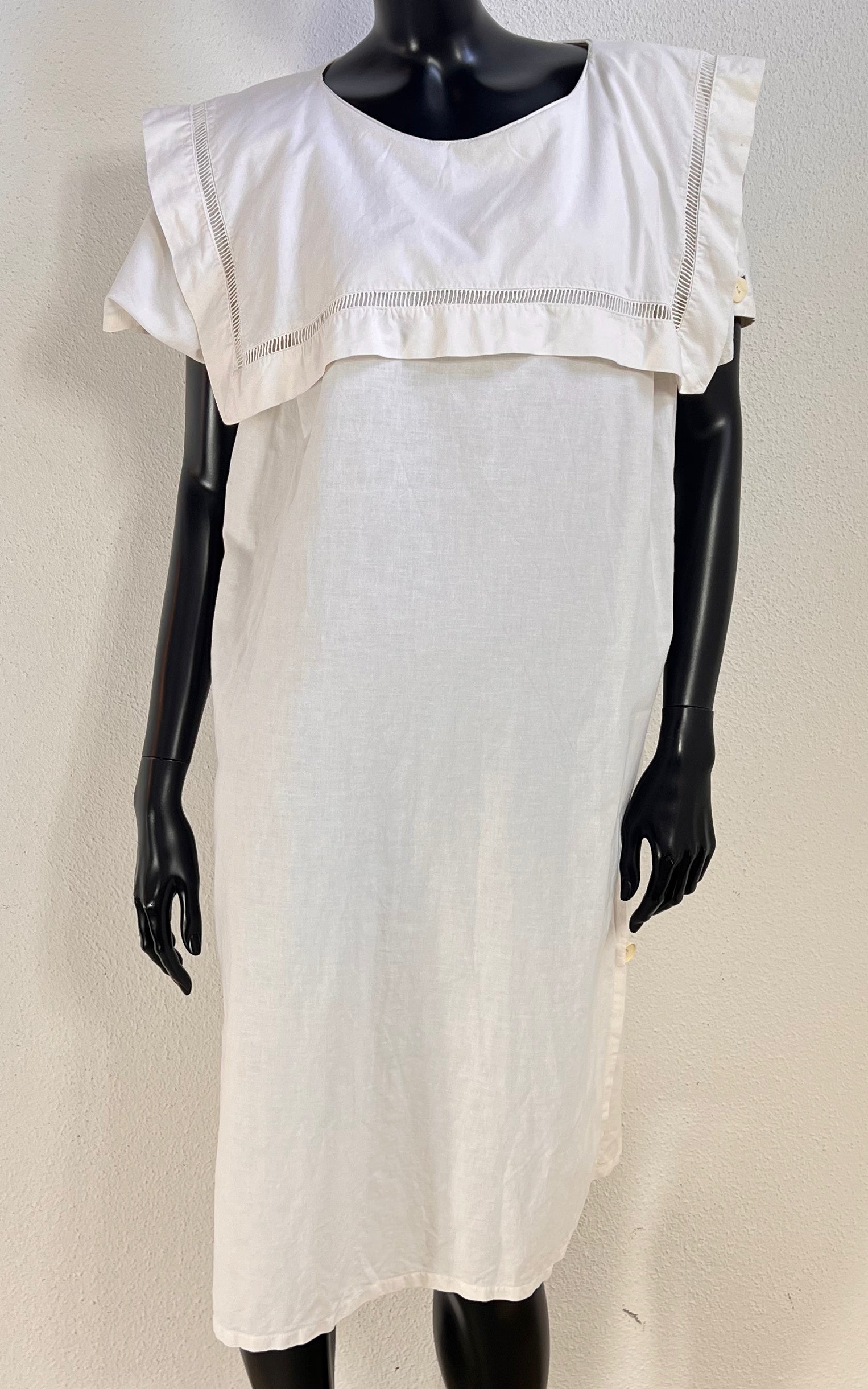 Vintage White Cotton Sailor Dress