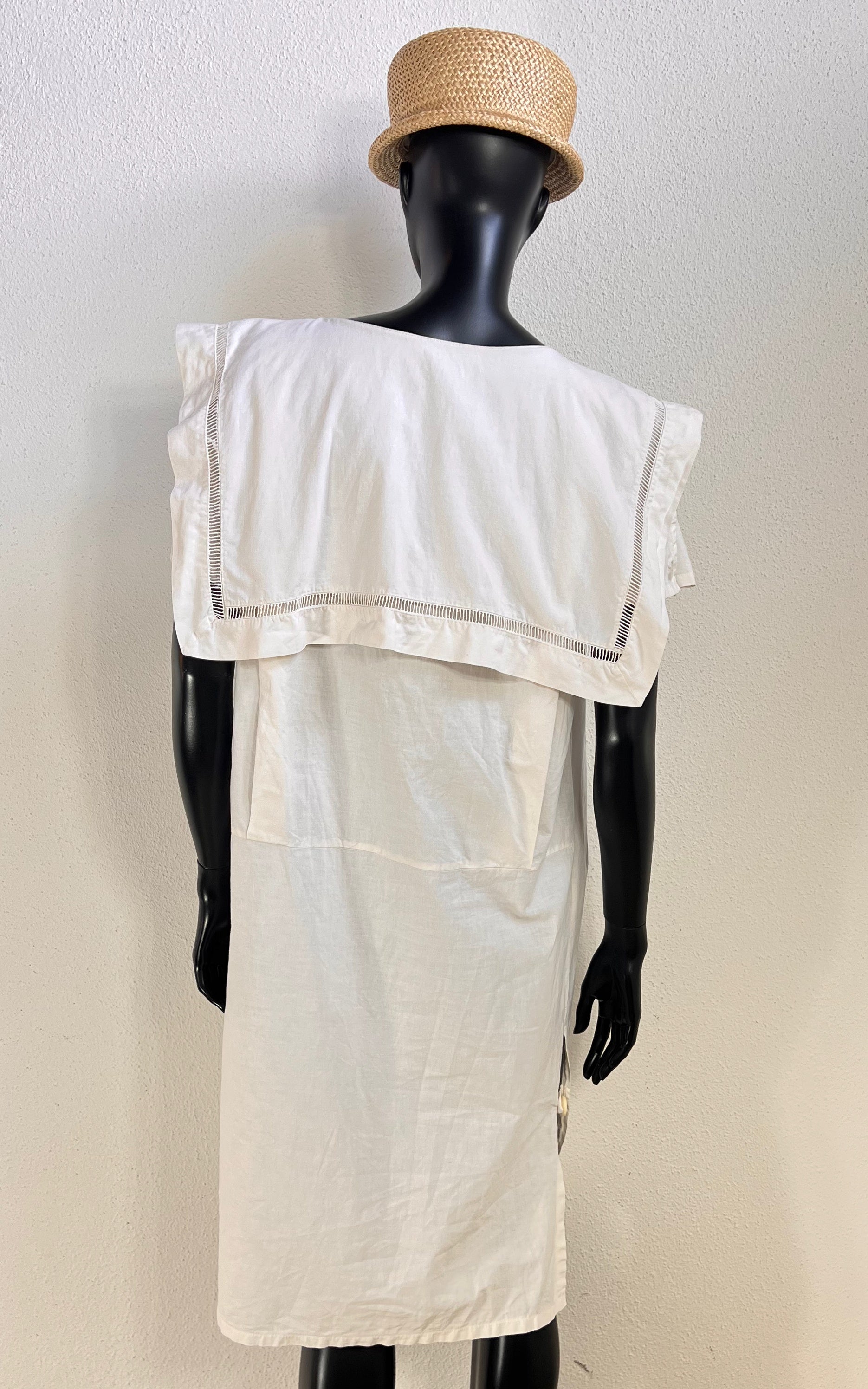Vintage White Cotton Sailor Dress
