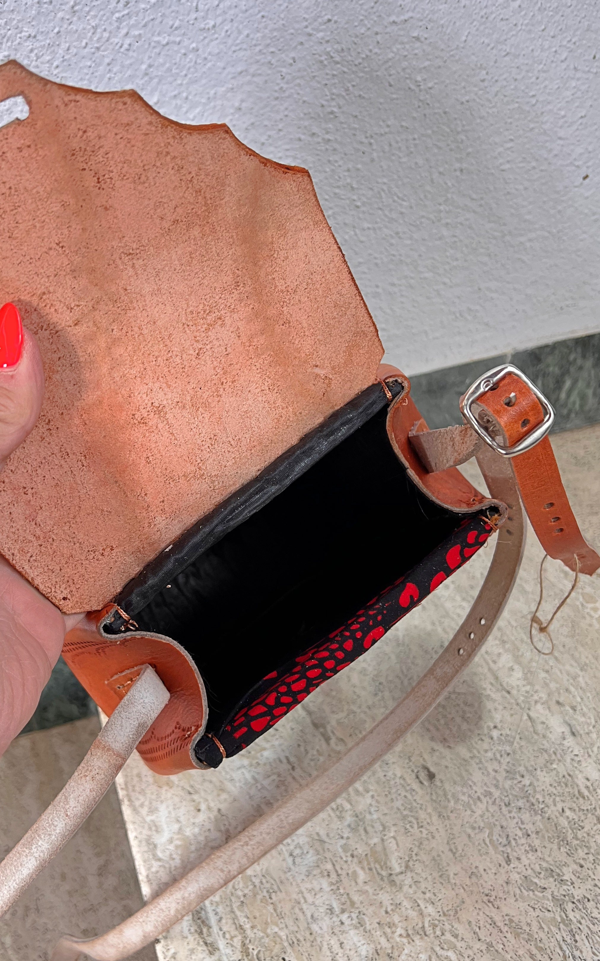 New African Kiondo Sisal and Leather Cross Body Bag