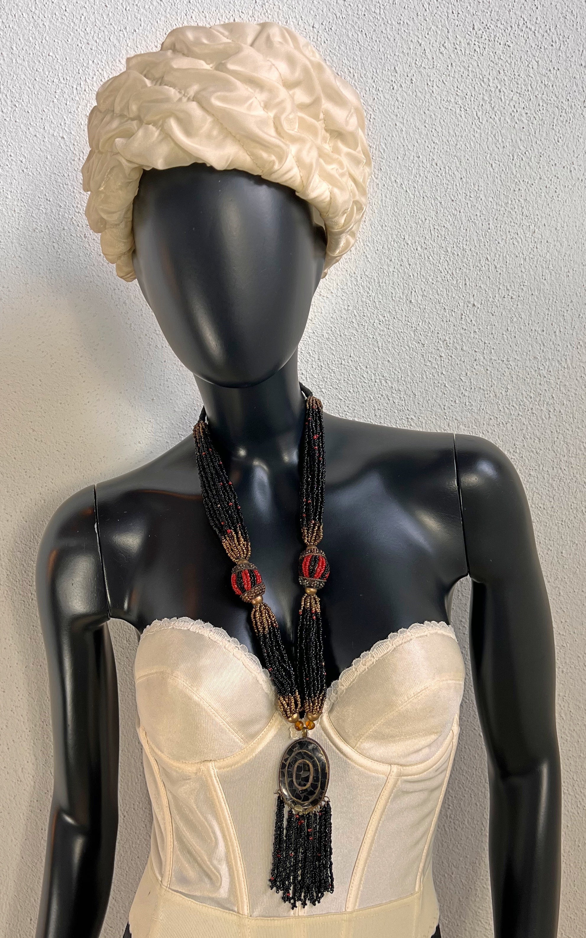Vintage Tribal Multi-Strand Beaded Statement Necklace
