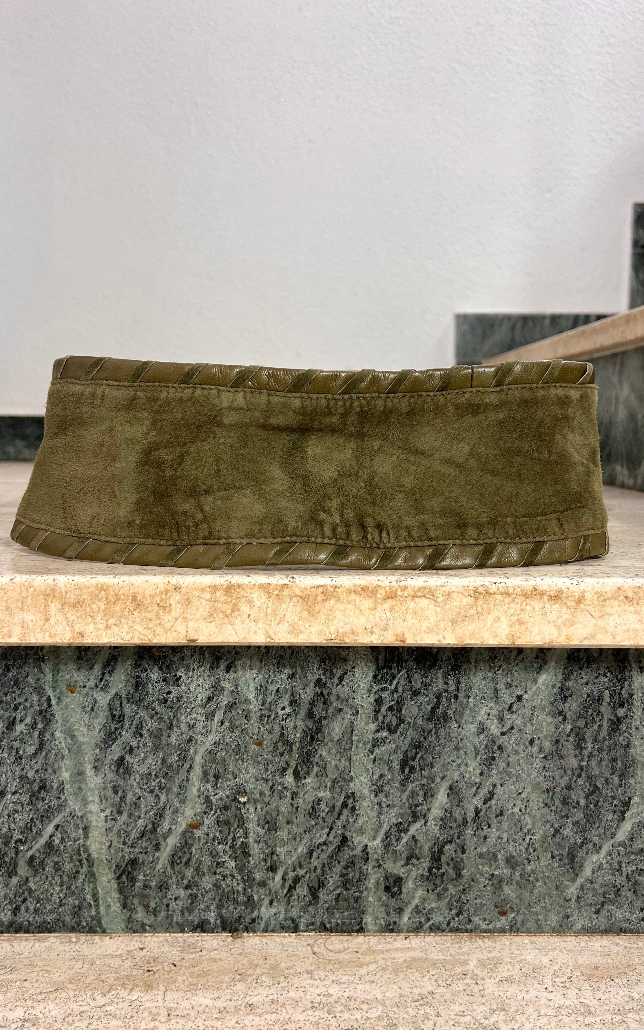 Vintage Olive Suede Waist Belt