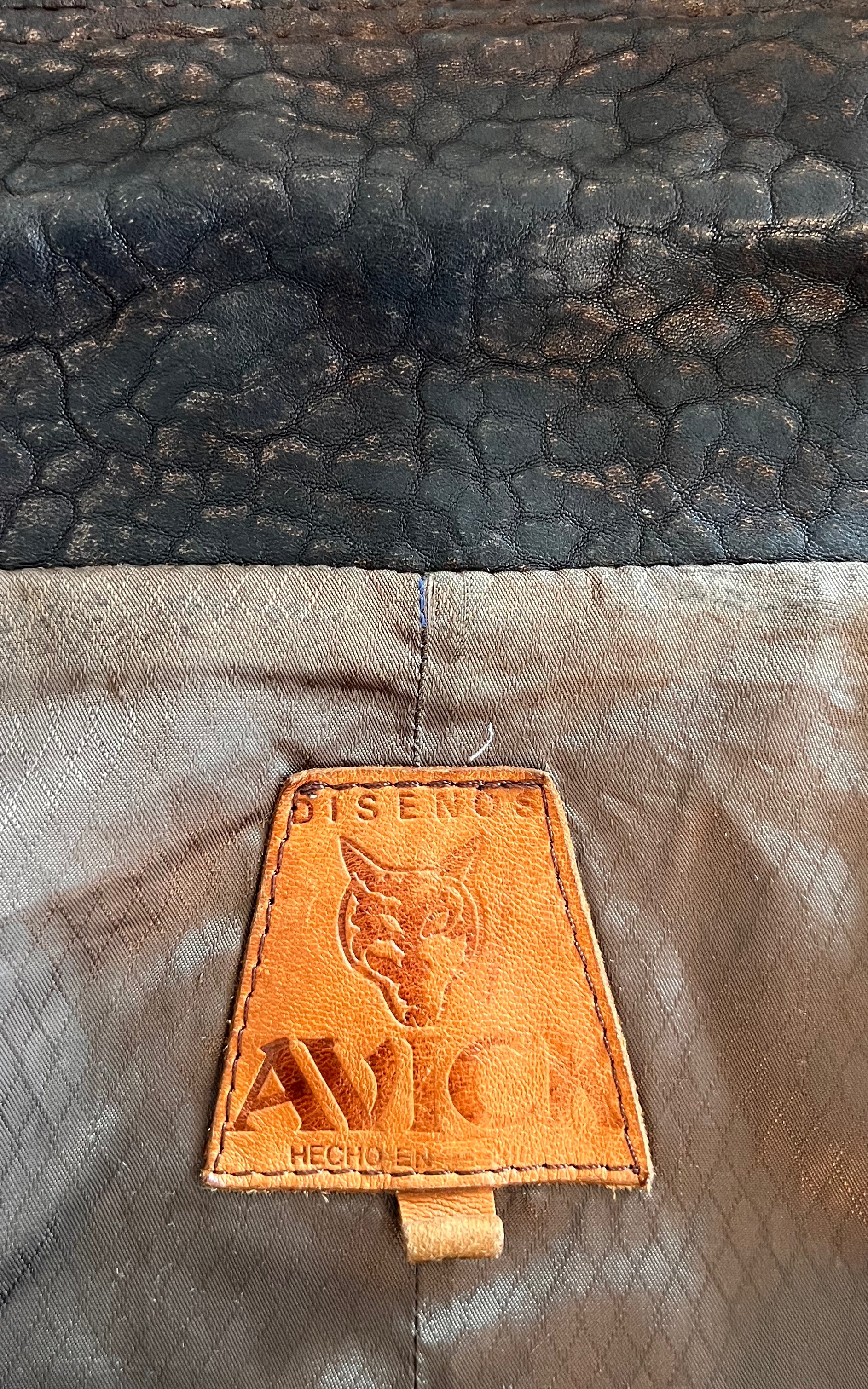 Vintage Distressed Oversize Leather Biker Jacket