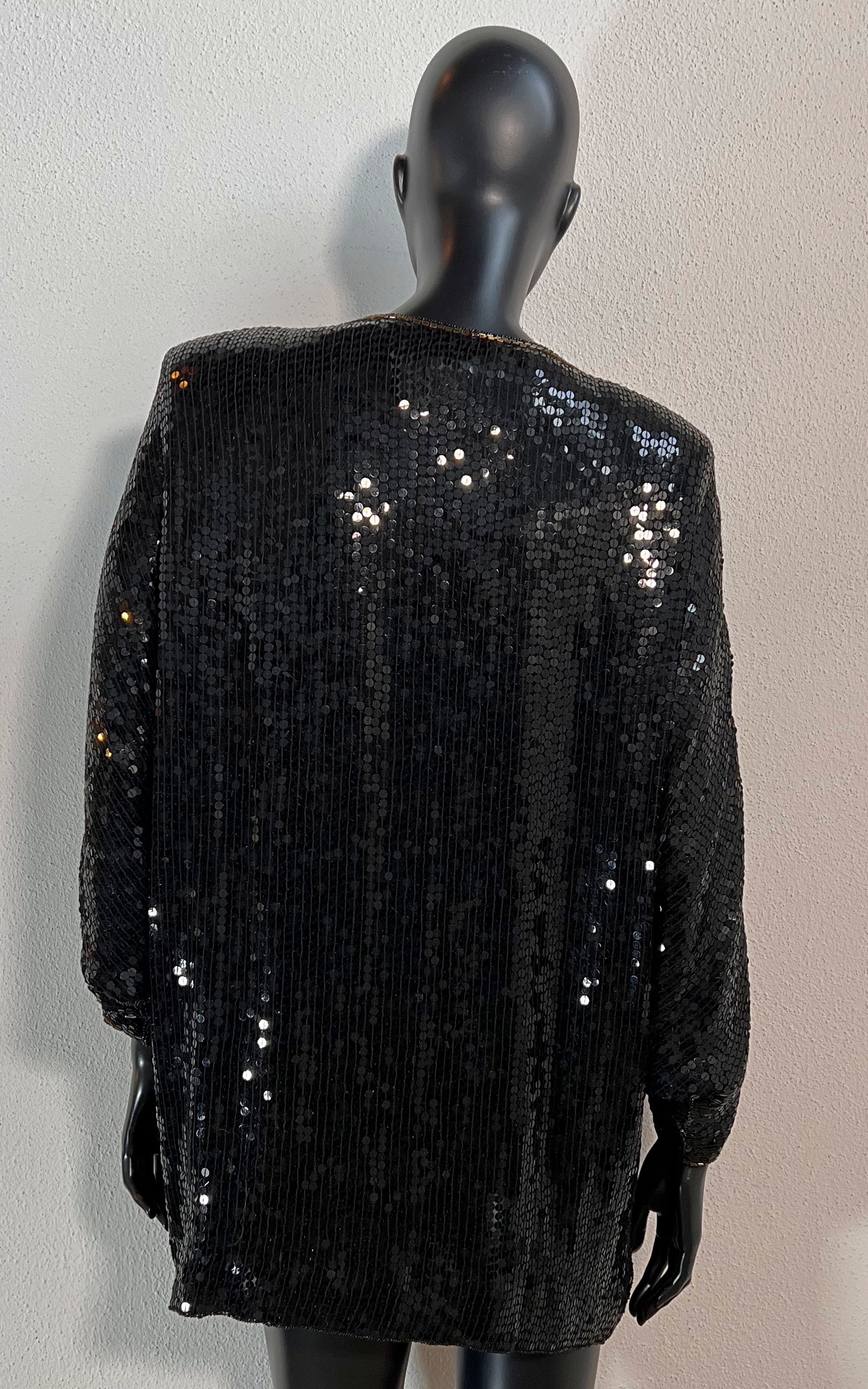 Vintage Ann Green Sequins Leo Shirt Dress