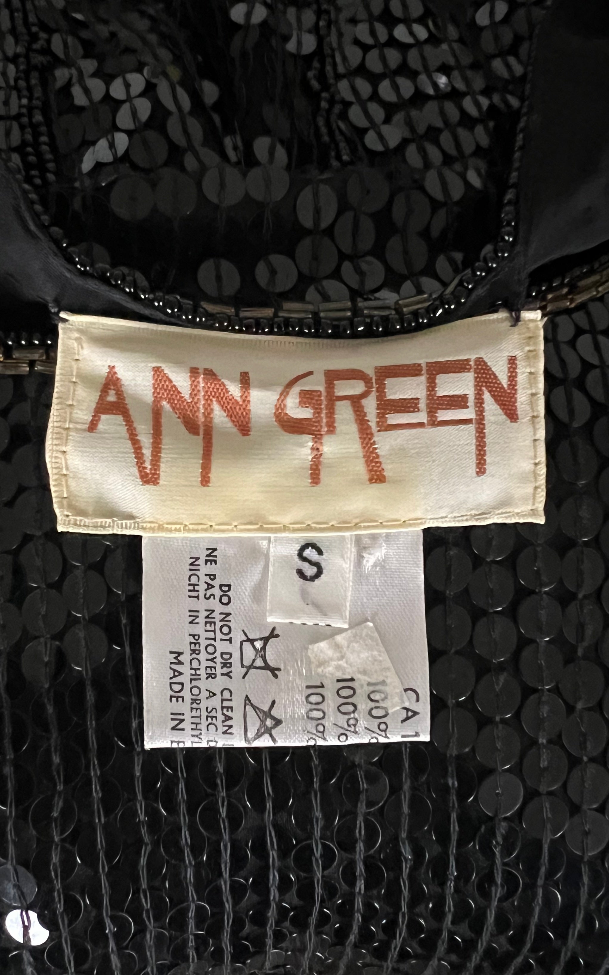 Vintage Ann Green Sequins Leo Shirt Dress