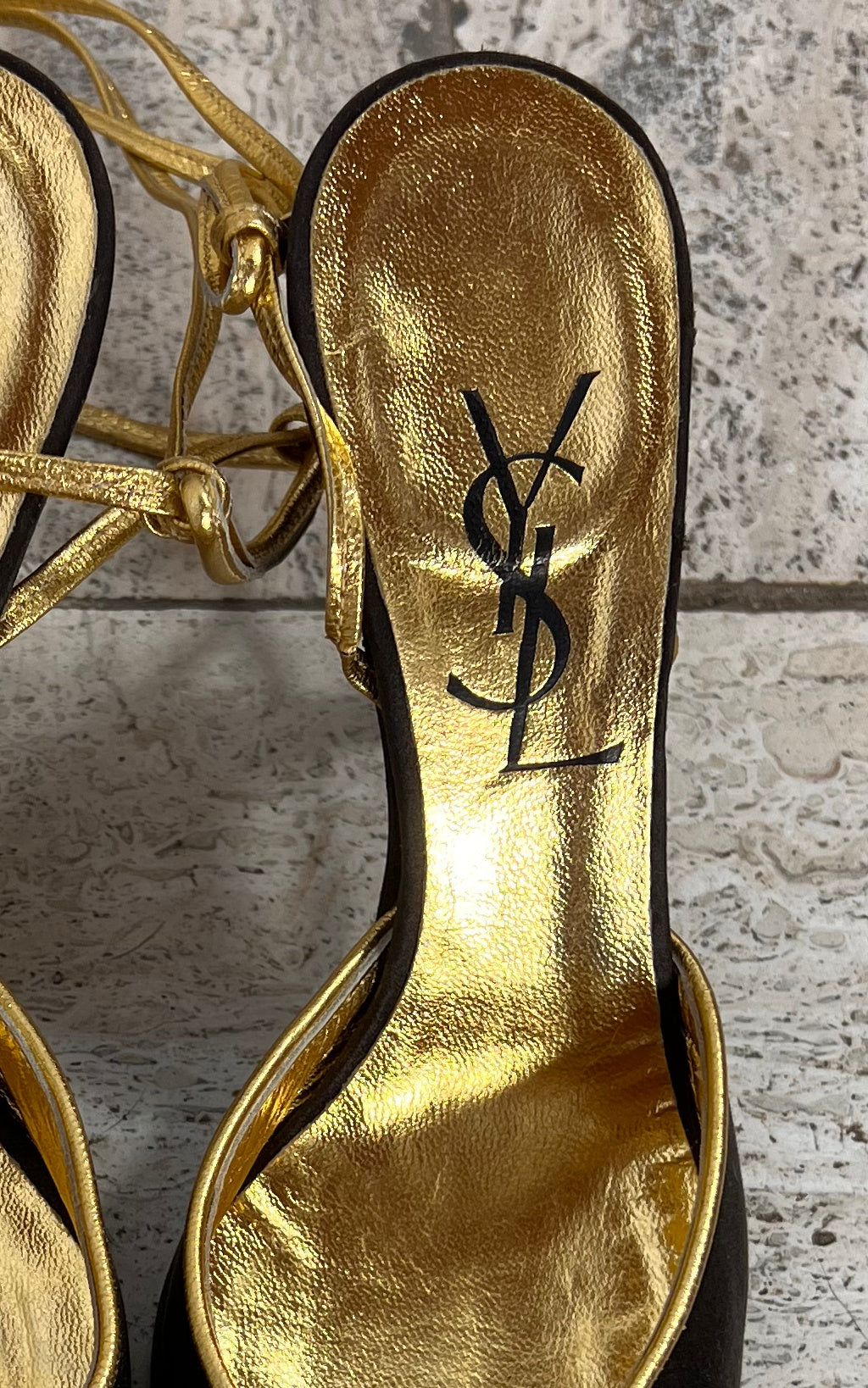 Vintage Yves Saint Laurent Darkbrown Satin Pumps 37