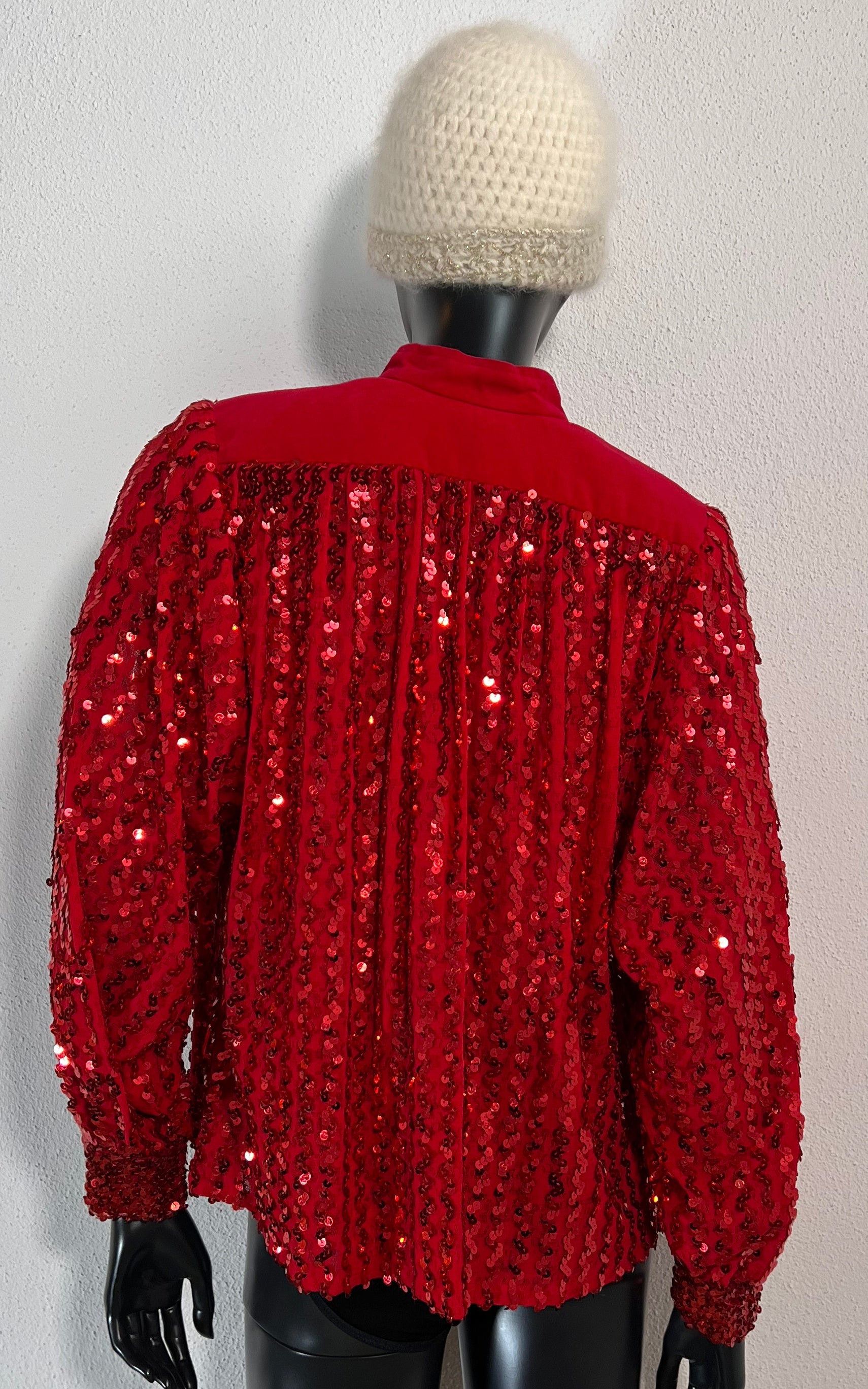 Vintage Ann Green Sequins and Velvet Shirt