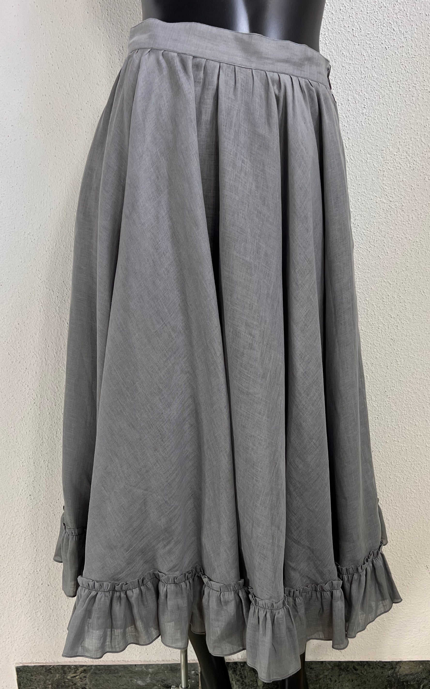 Vintage 80s Jil Sander Linen Ruffle Costume