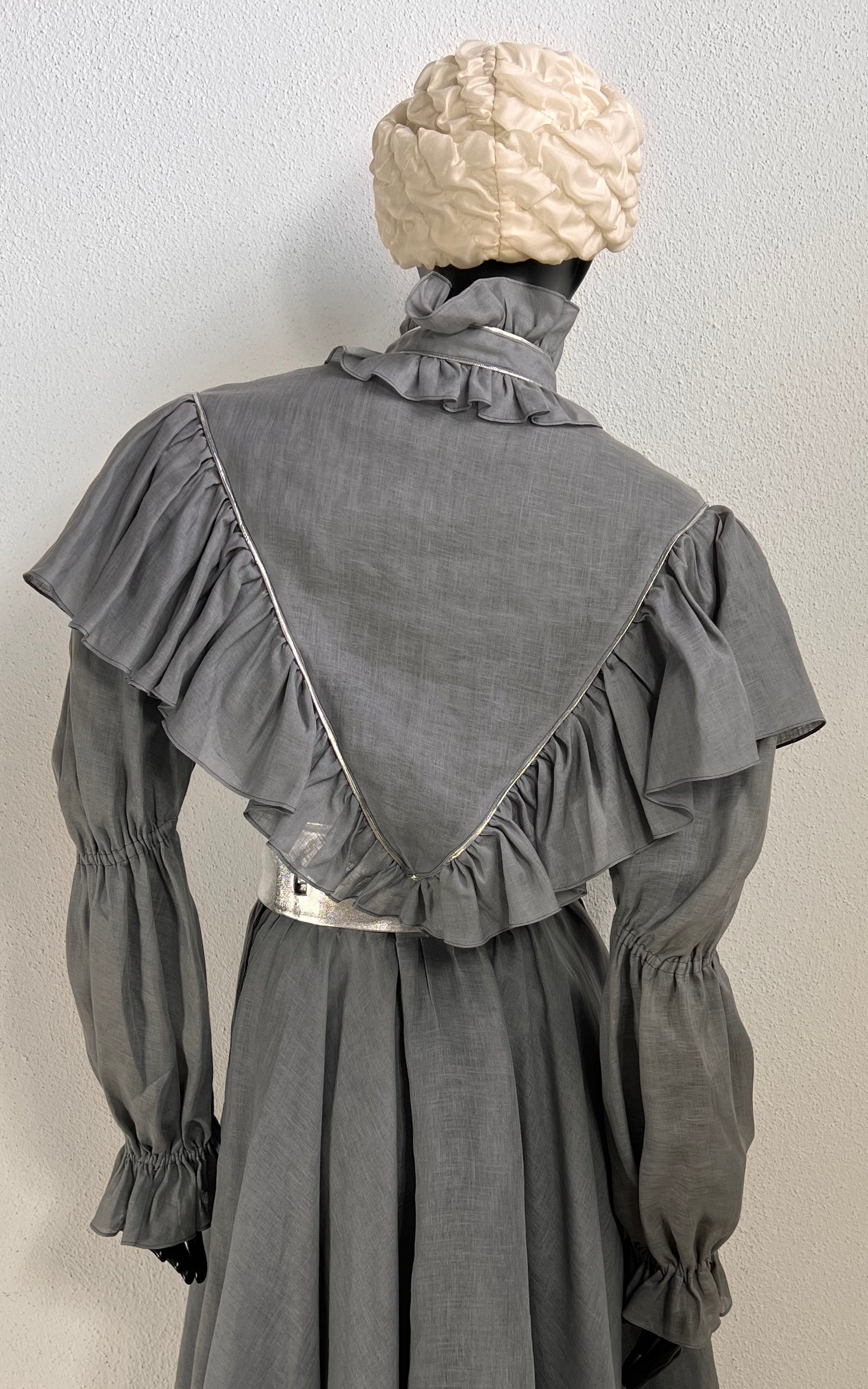 Vintage 80s Jil Sander Linen Ruffle Costume