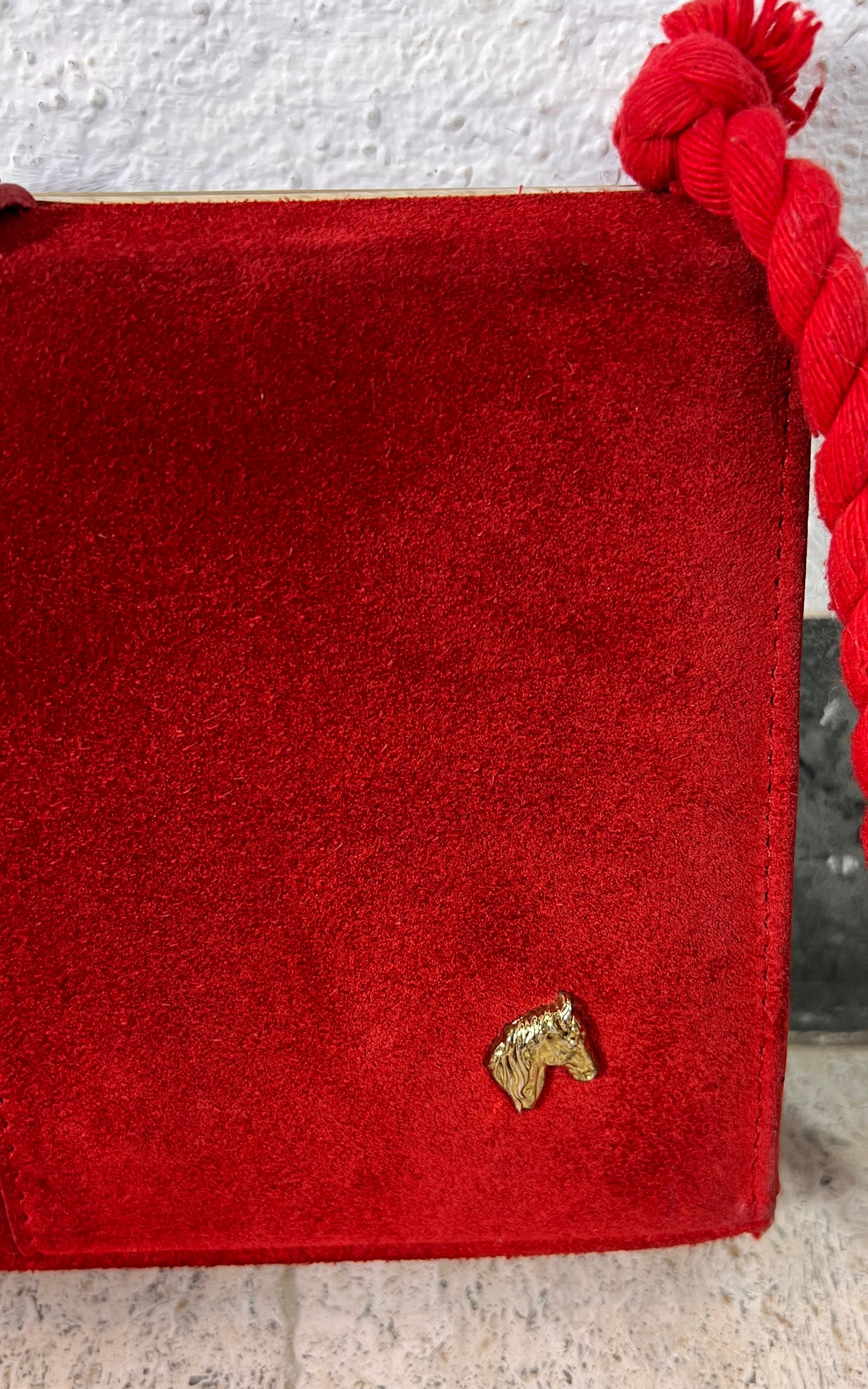 Vintage Red Suede Pony Bag