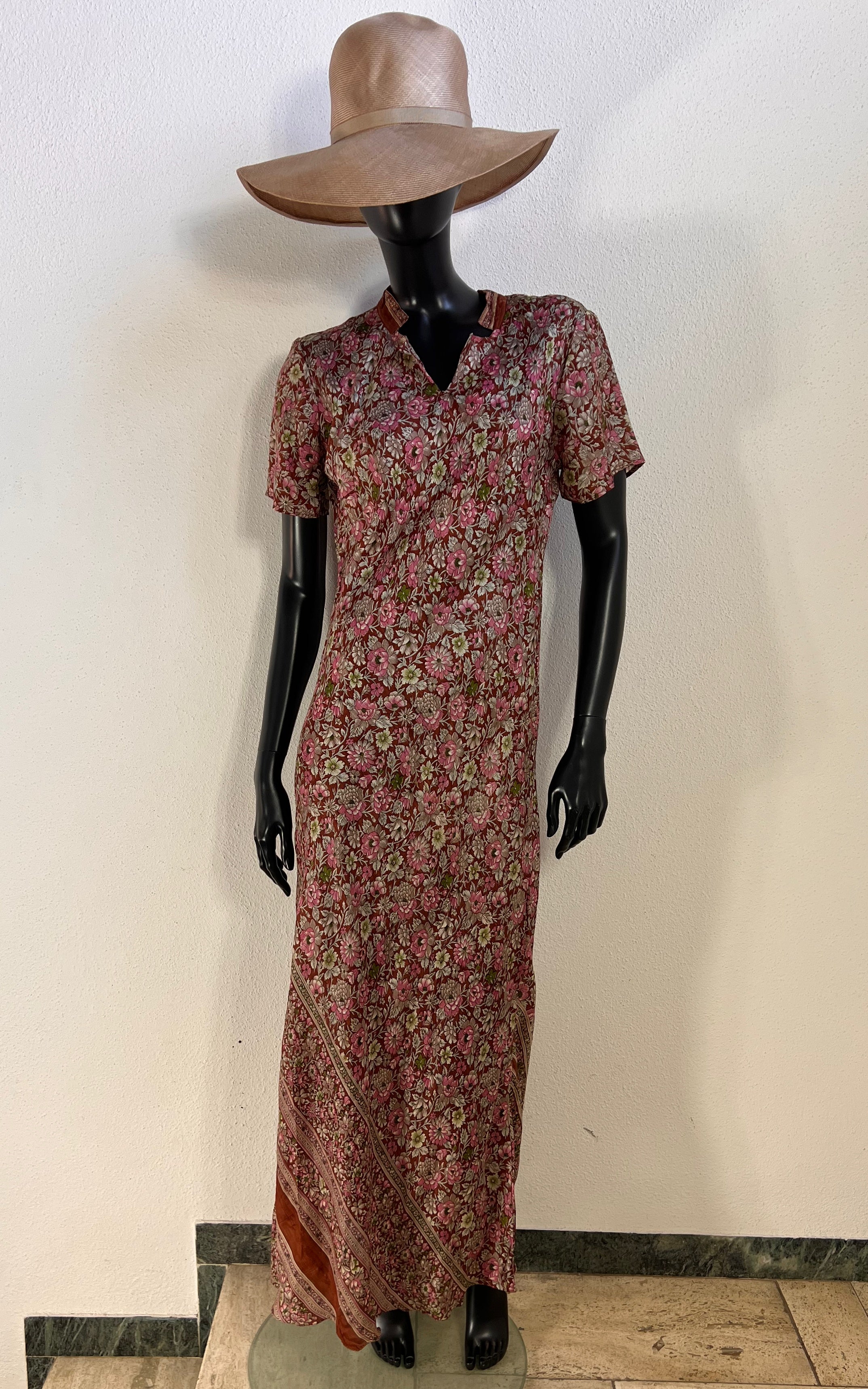 Recycled Sari-Silk Maxi Bias Cut Dress