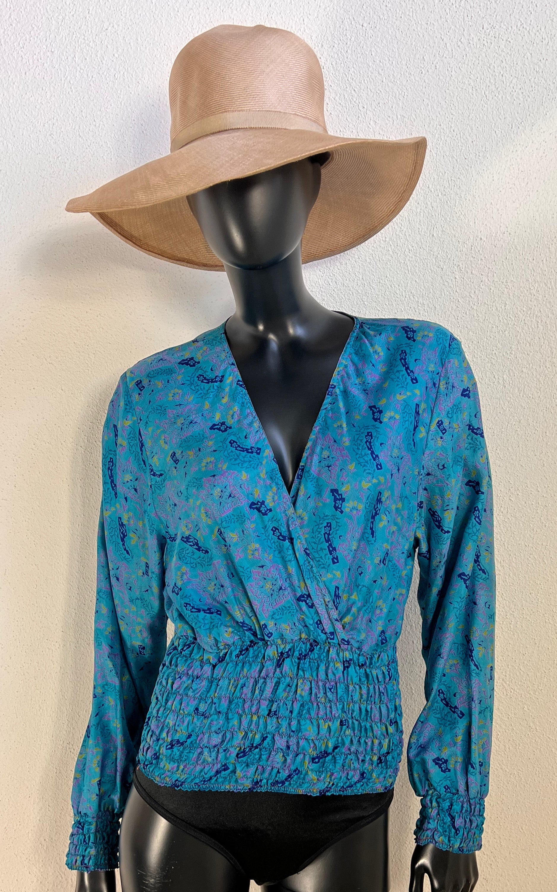 Recycled Sari-Silk Smock Top