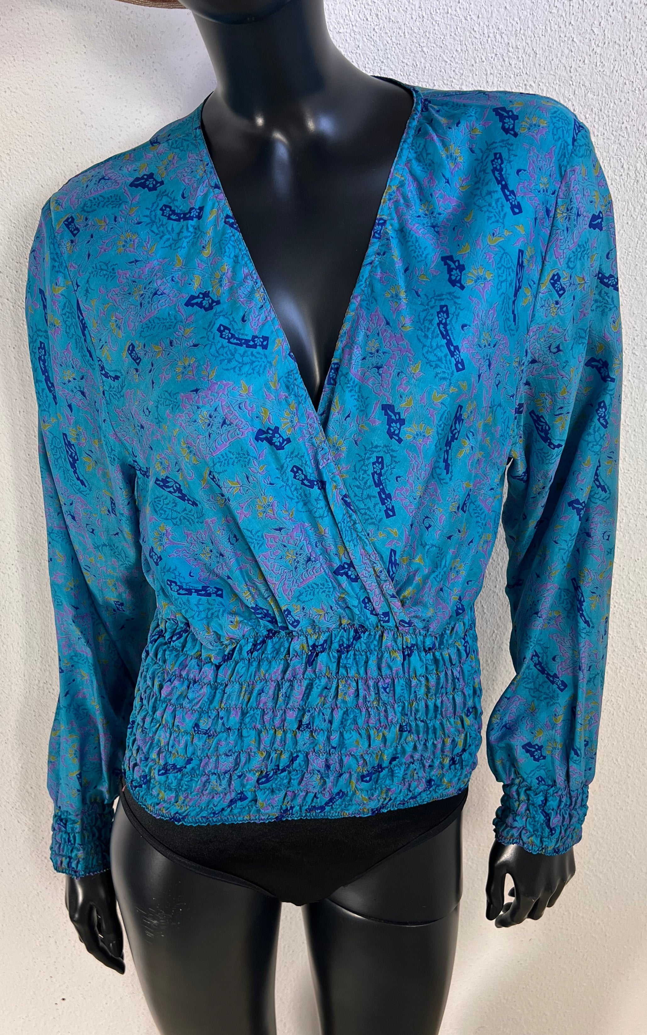 Recycled Sari-Silk Smock Top