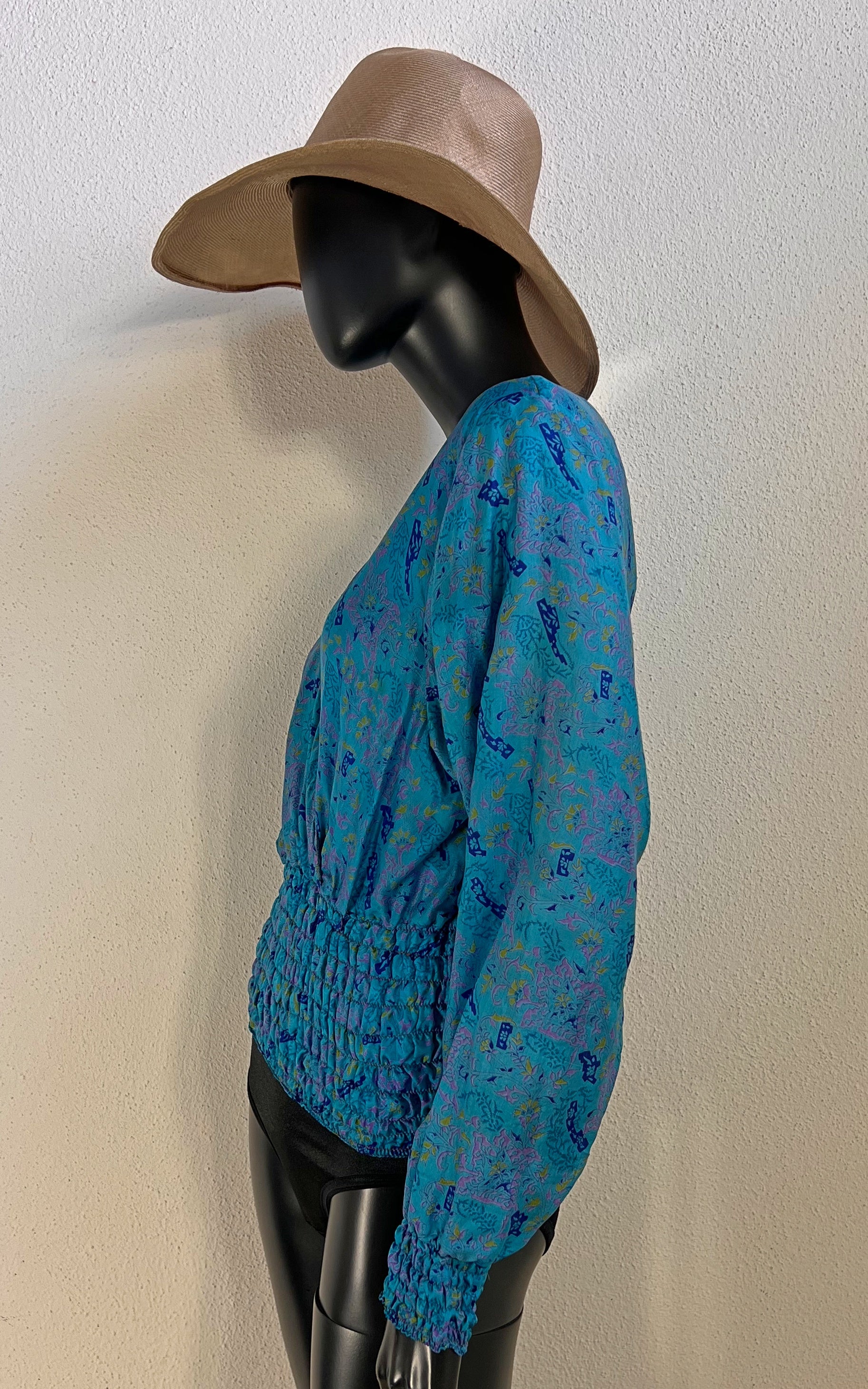 Recycled Sari-Silk Smock Top