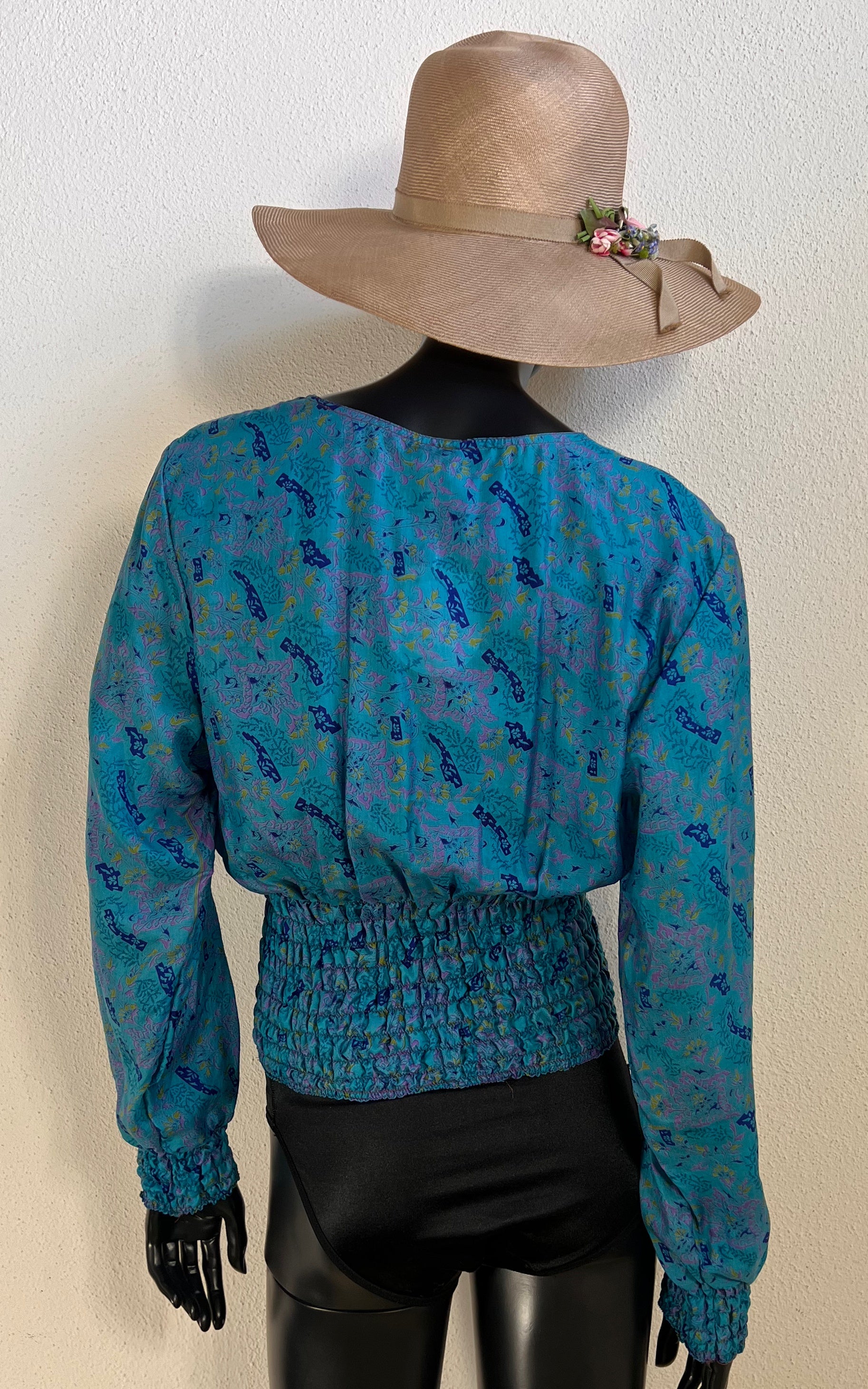Recycled Sari-Silk Smock Top