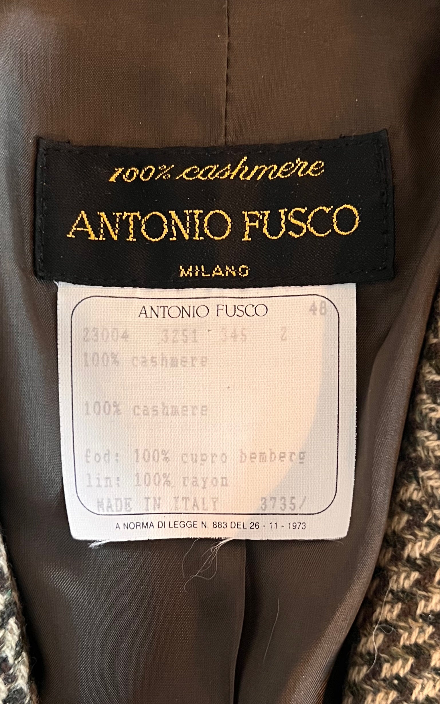 Vintage Antonio Fusco Cashmere Jacket