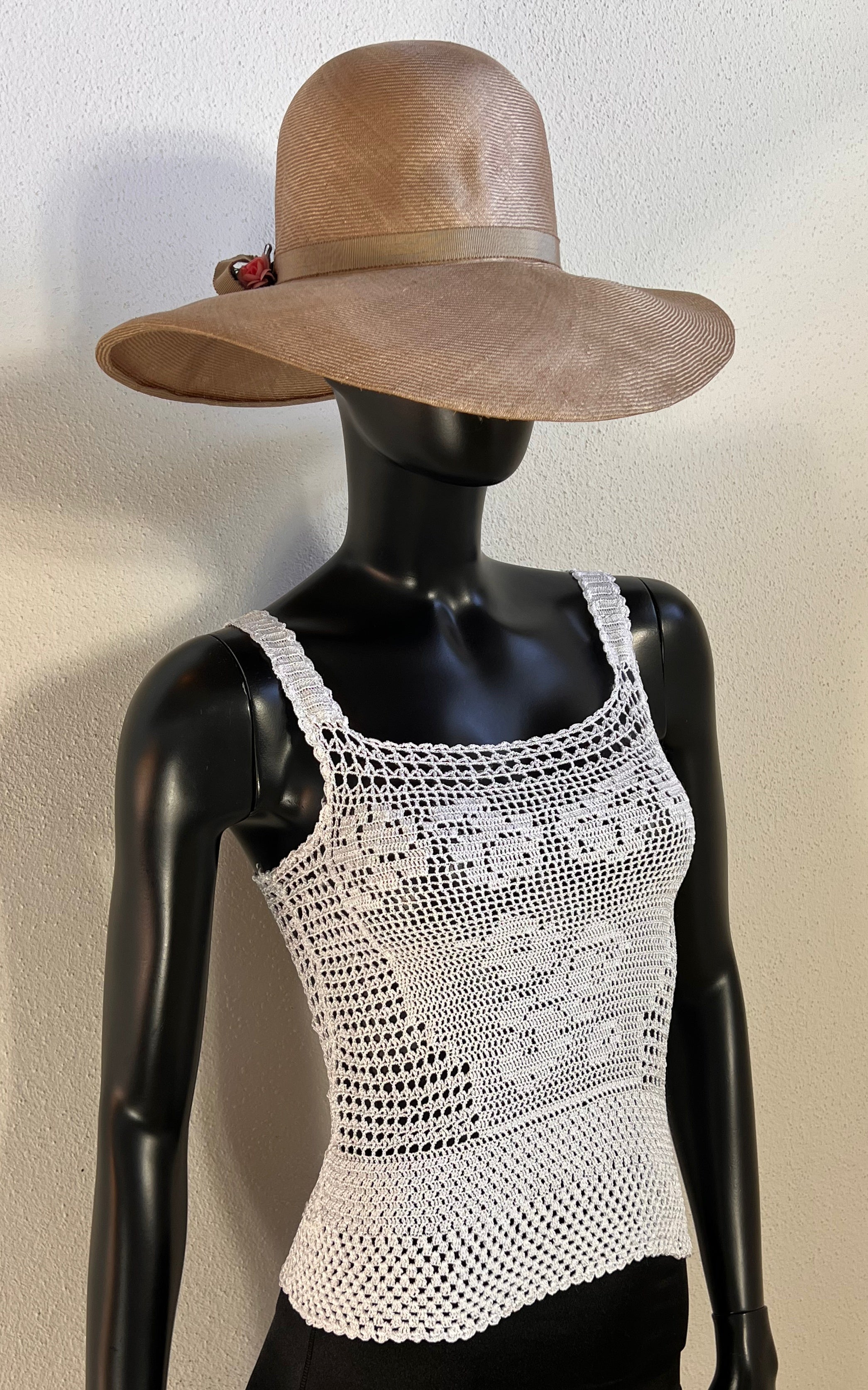 Vintage Handmade Silk Crochet Top