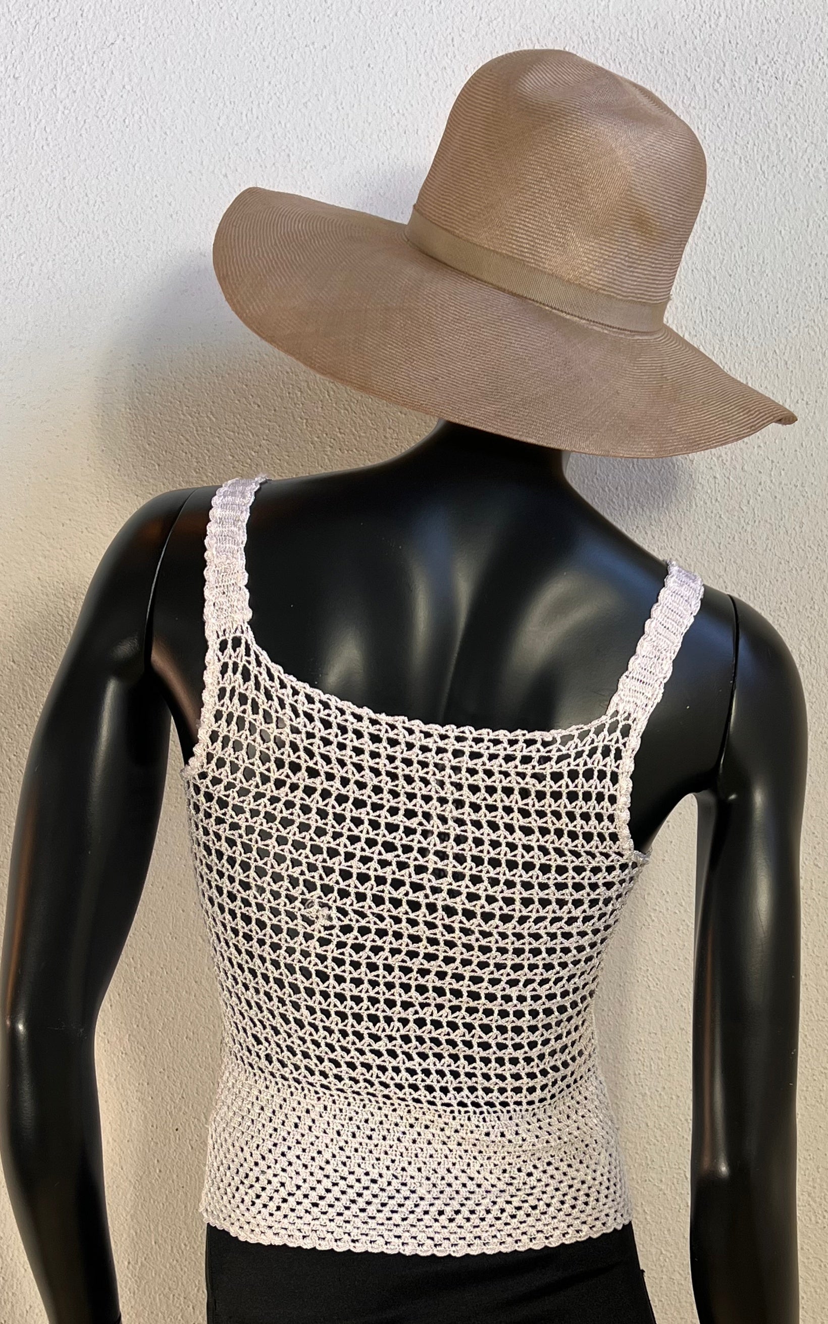 Vintage Handmade Silk Crochet Top