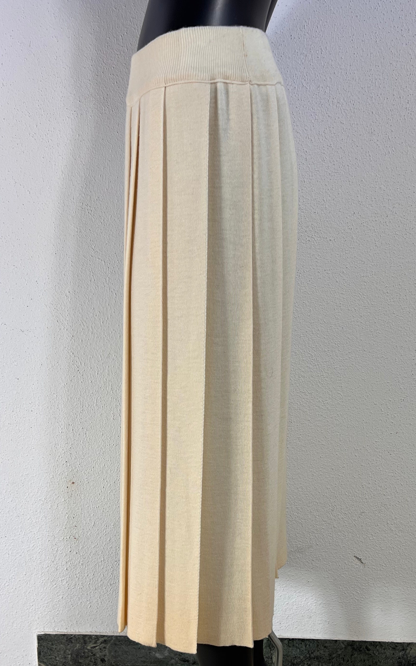 Vintage Rodier Paris Pleated Knit Skirt