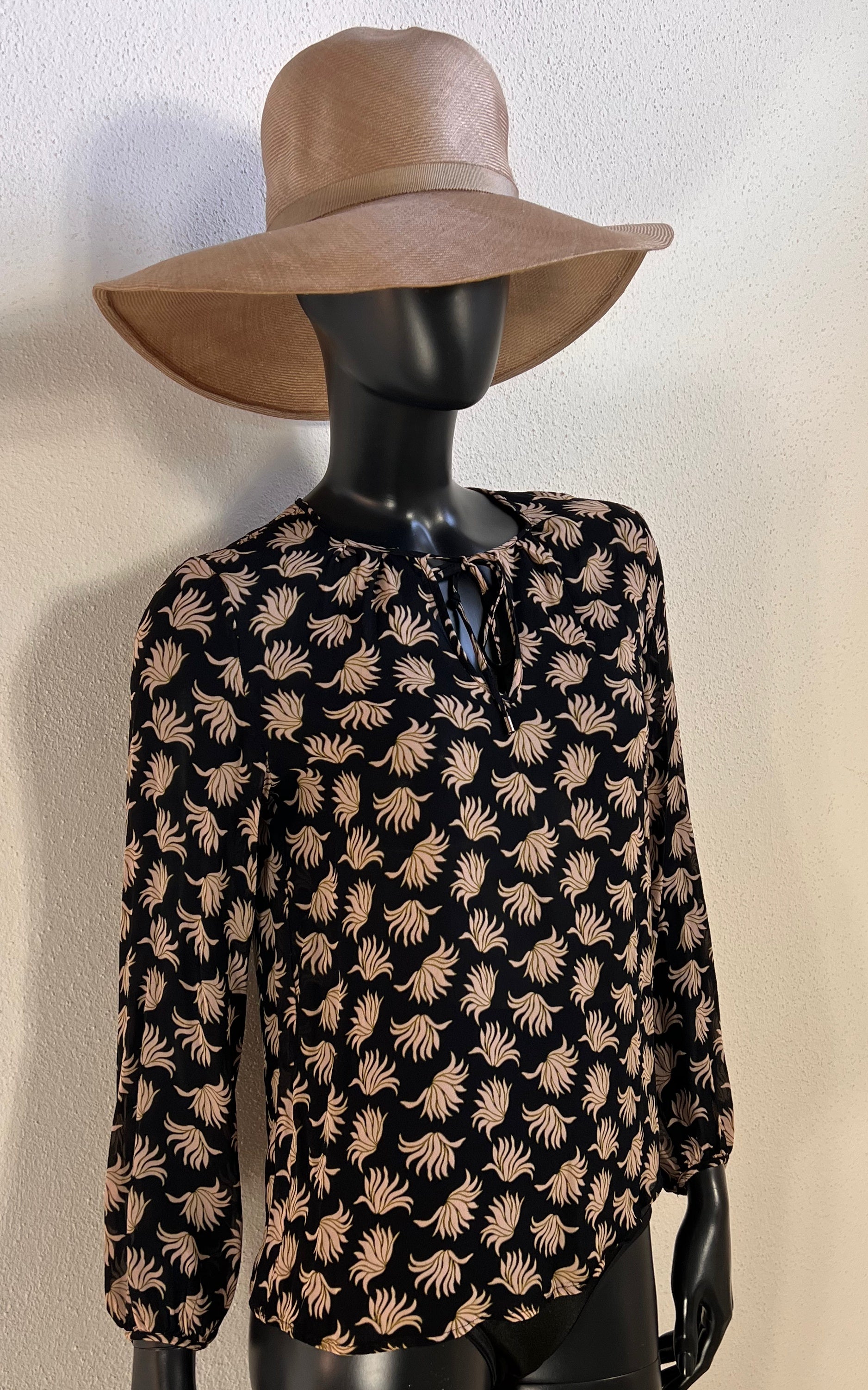 Vintage Sheer Floral Silk Blouse
