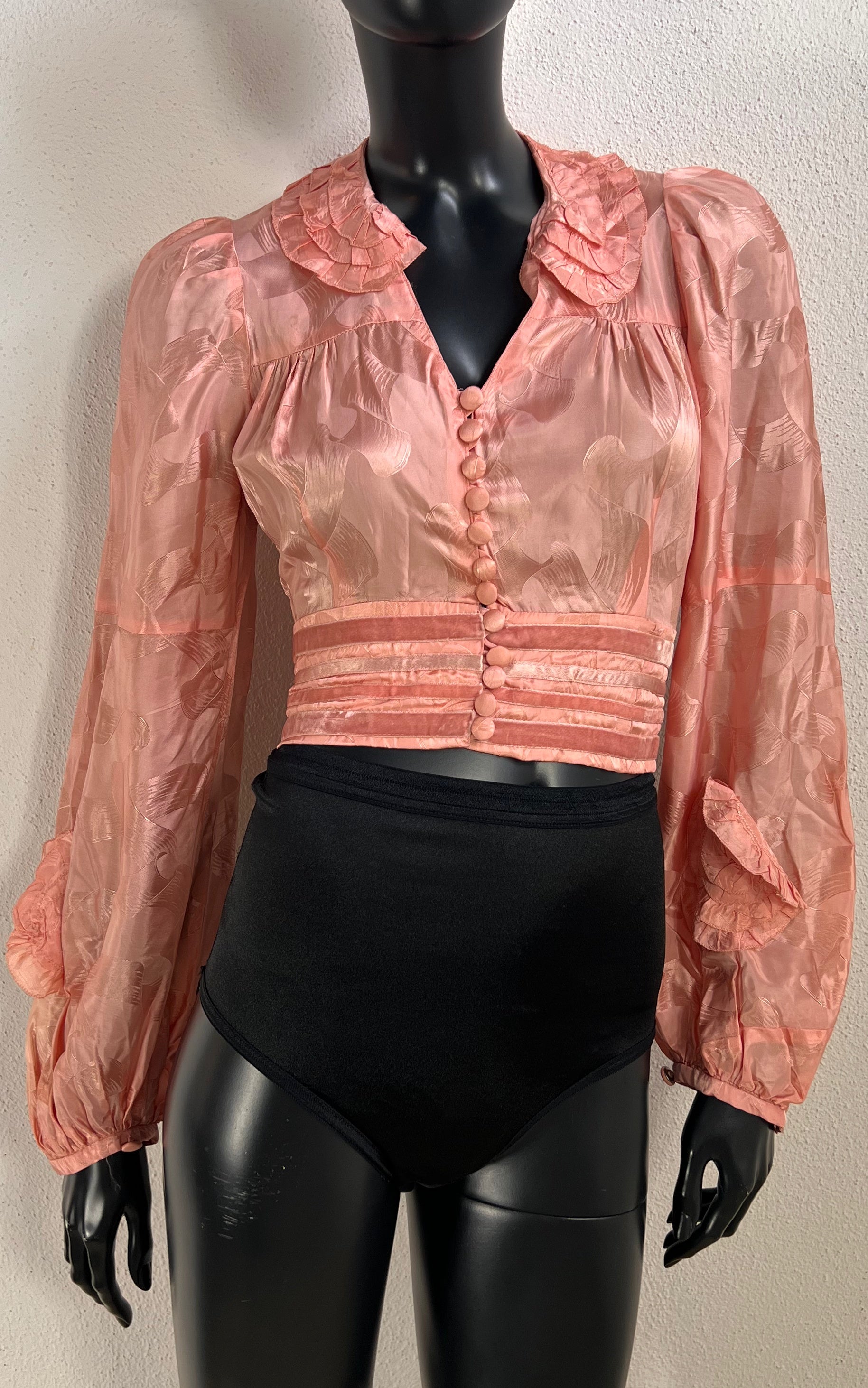 Antique 30s Early Century Silk Blouse