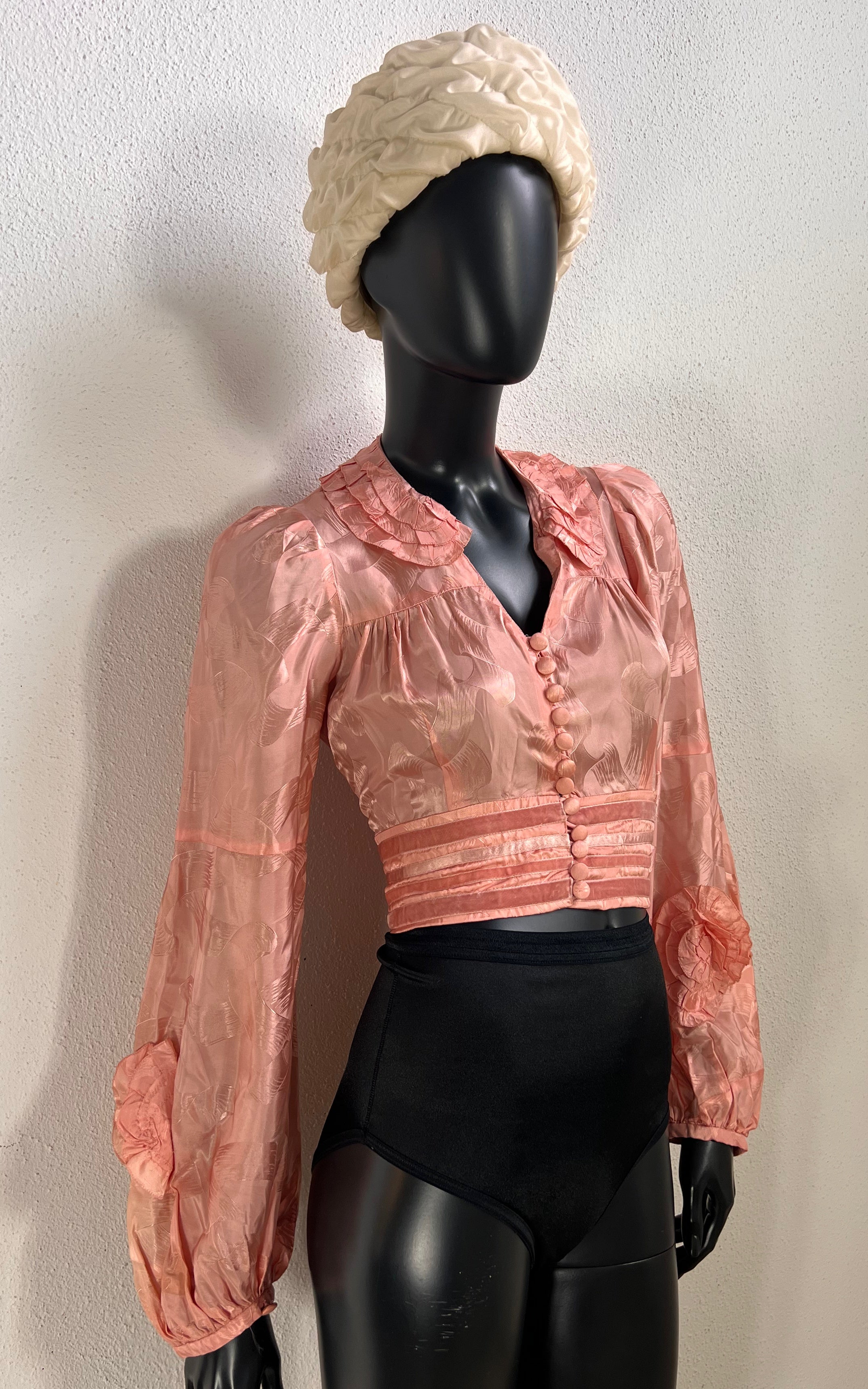 Antique 30s Early Century Silk Blouse