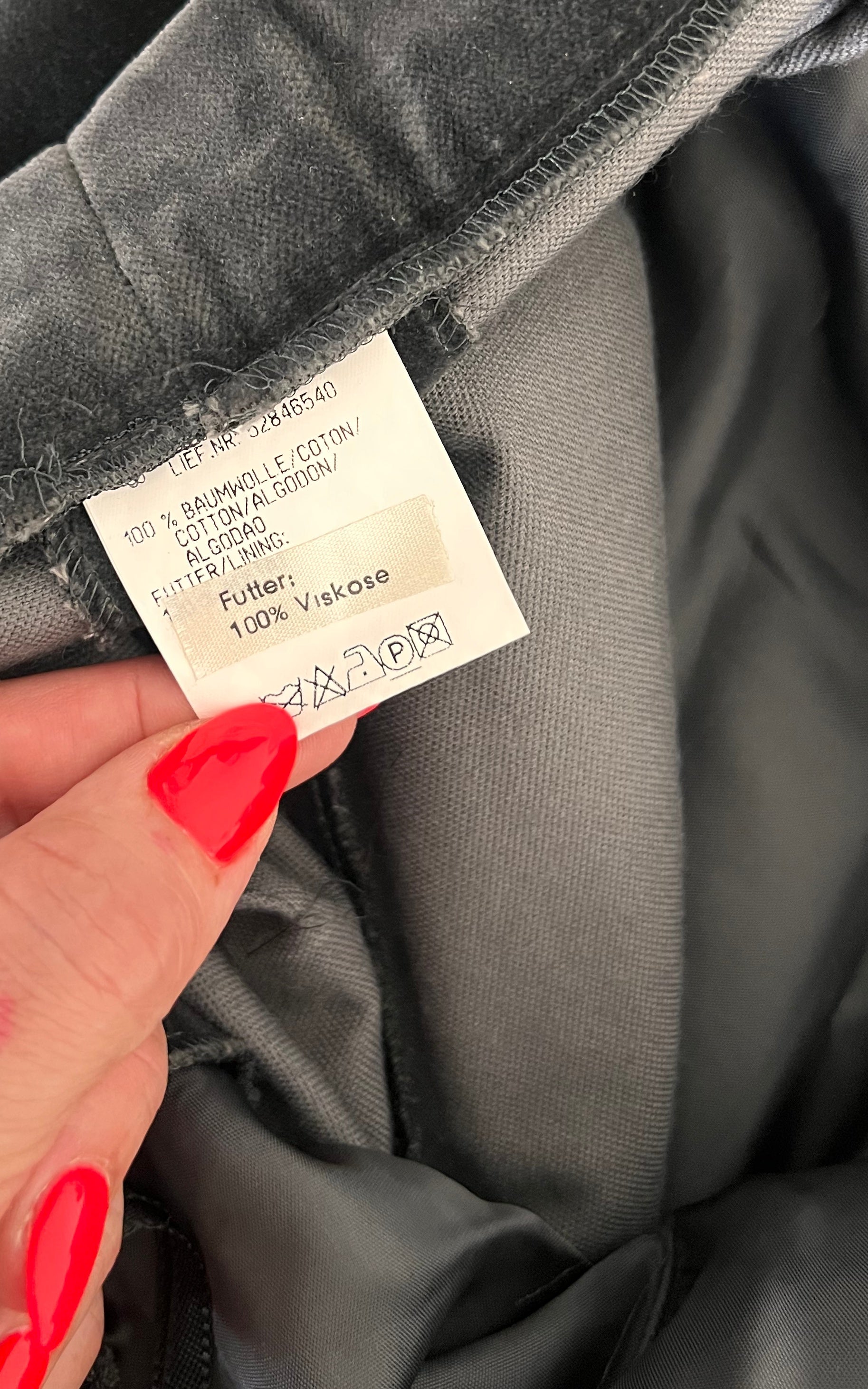 Vintage 90s Darkgrey Velvet Trousers