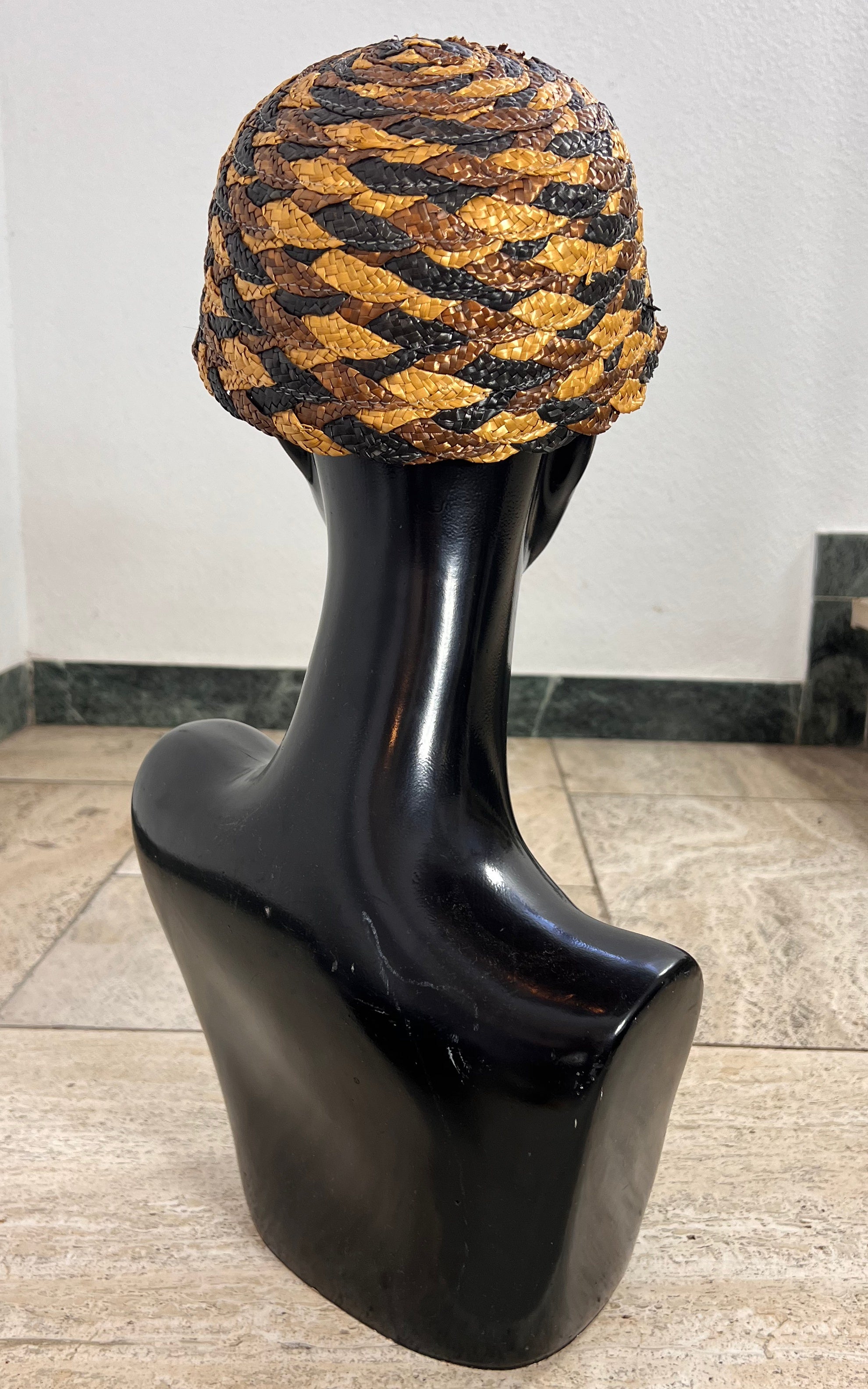 Vintage Woven Straw Cloche Hat