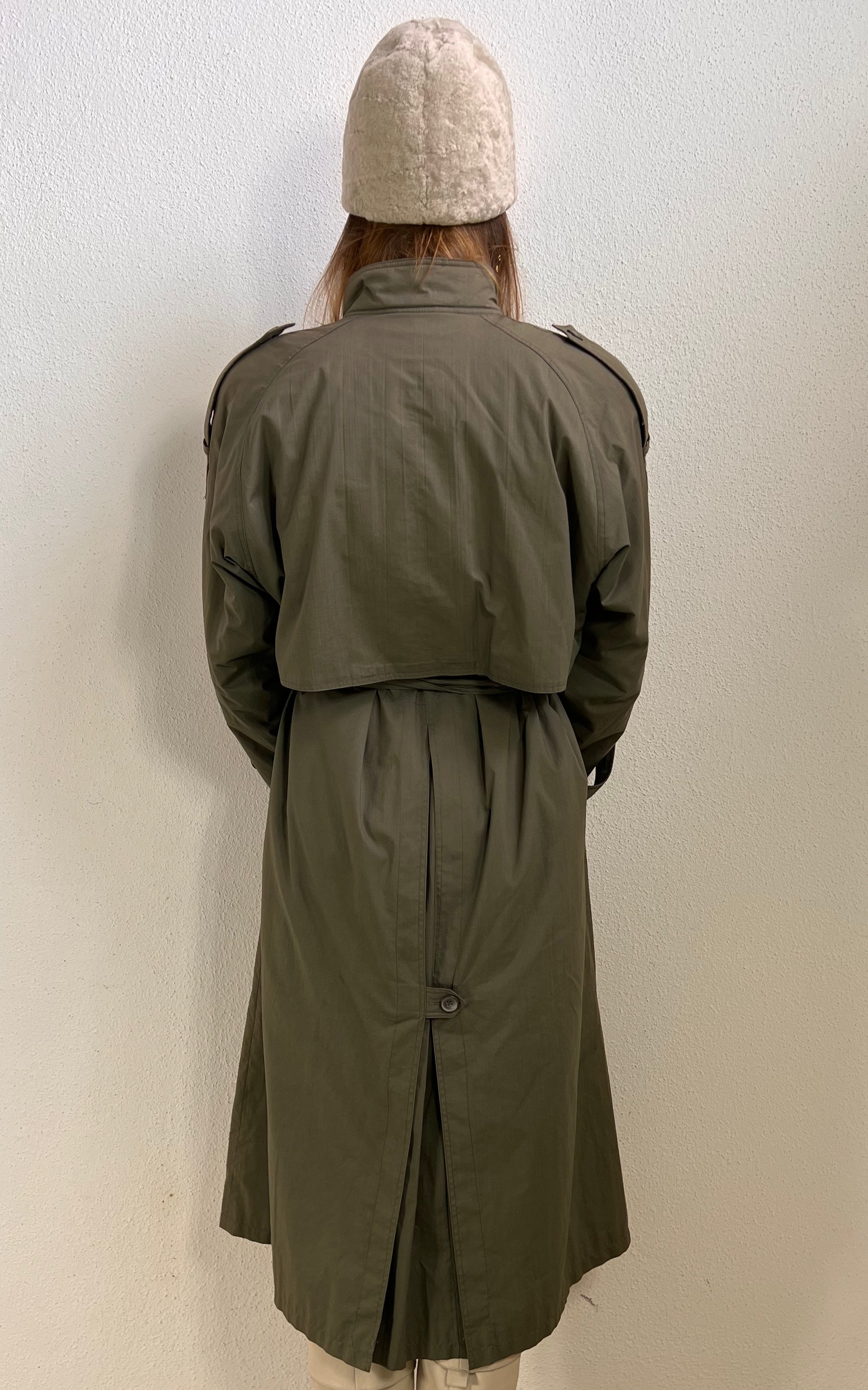 Vintage 1980s Olive Green Trench Coat