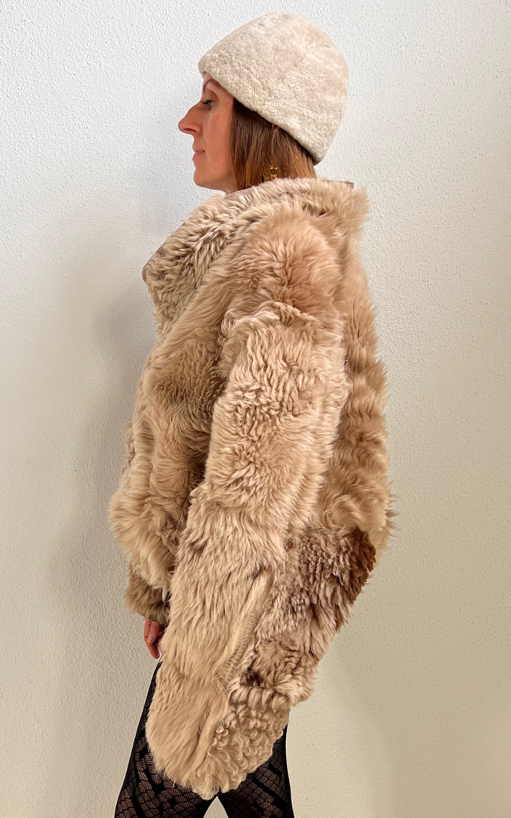 Reworked Curly Lamb Shearling Jacket