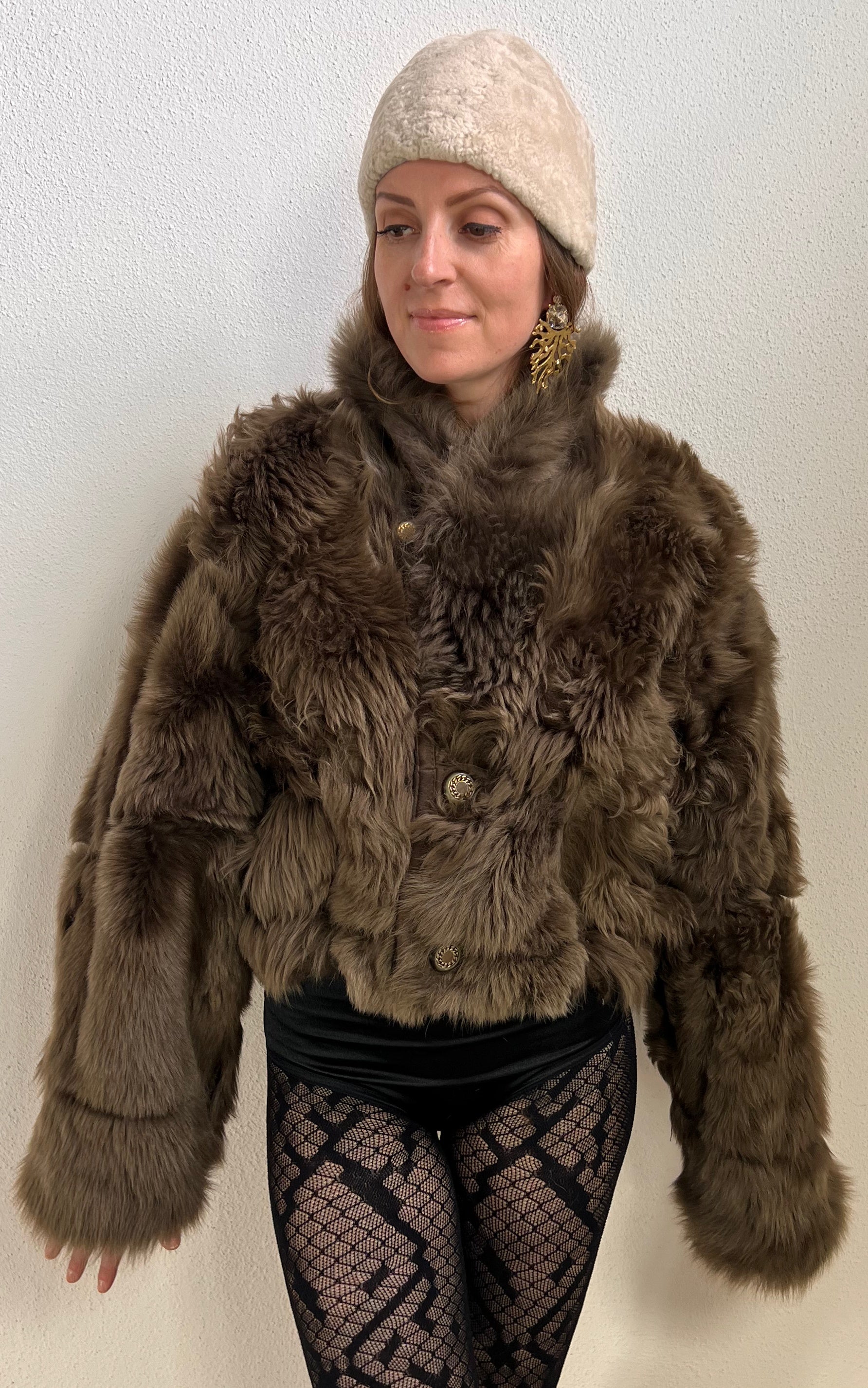 Reworked Curly Lamb Shearling Jacket