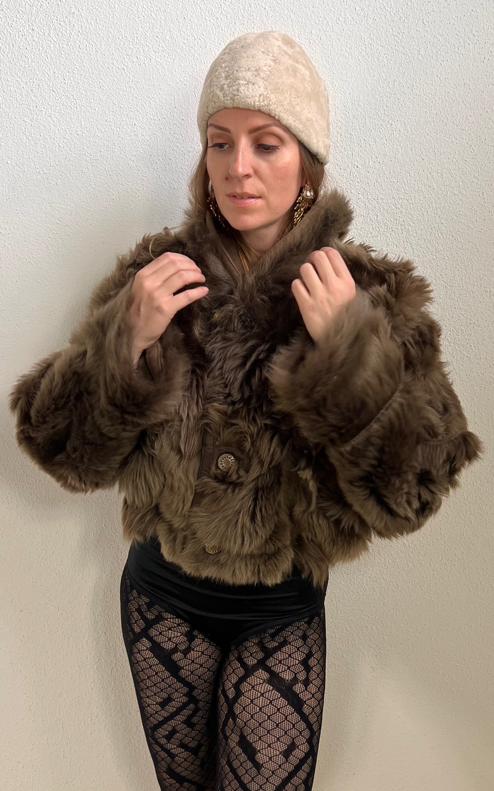 Reworked Curly Lamb Shearling Jacket