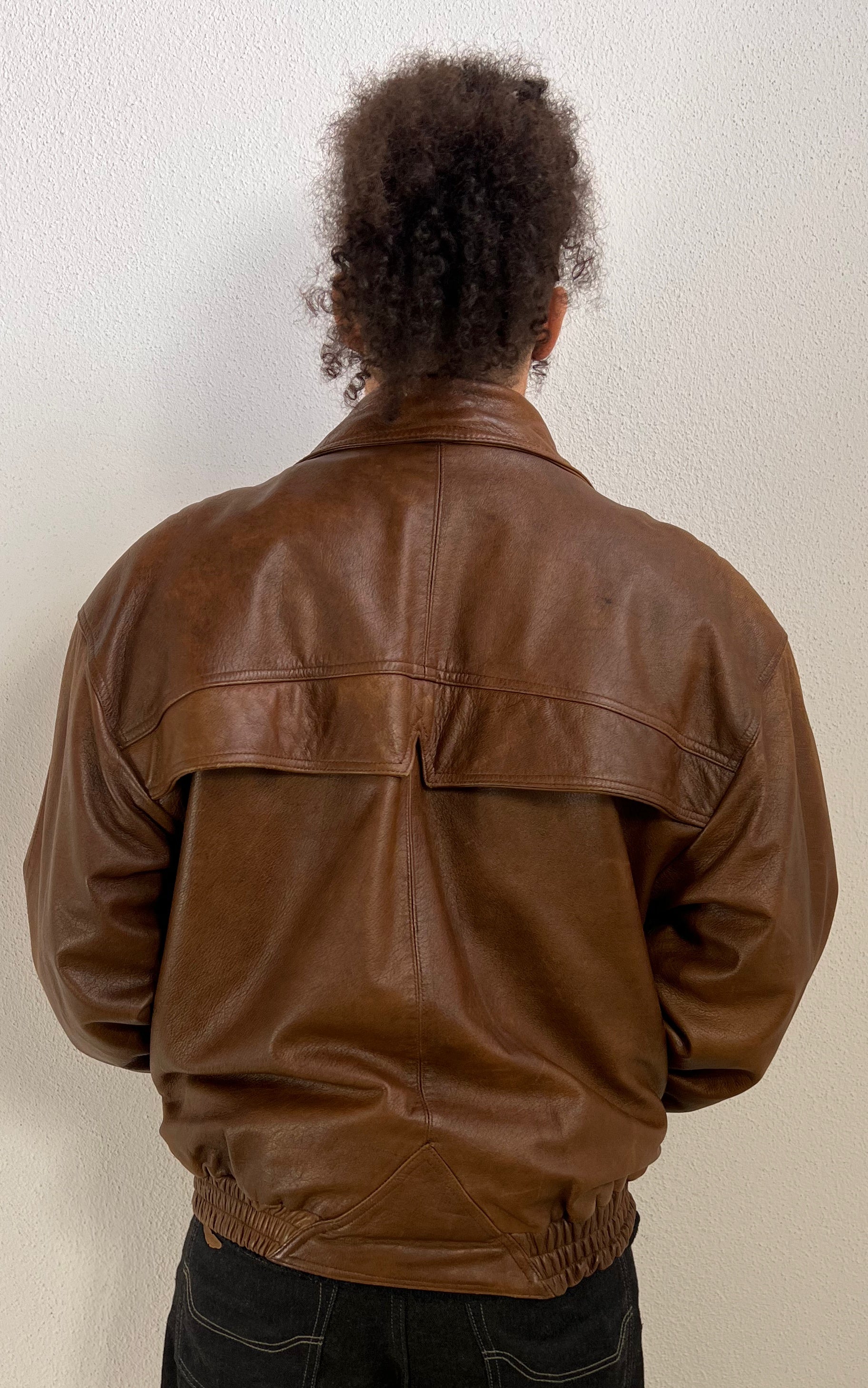 Vintage MENS Bomber Leather Jacket Giorgio Mobiani
